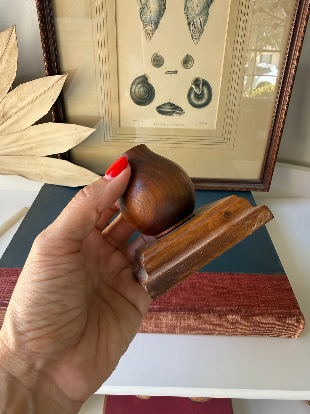 Vintage Wood Taper Candle Holders, Set of Two