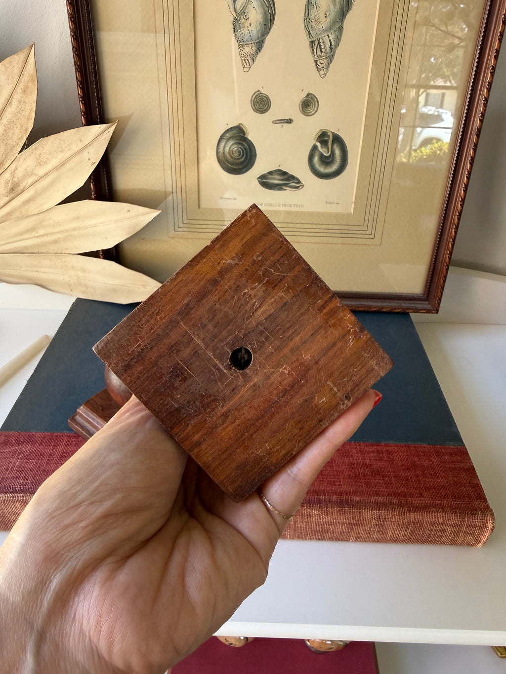 Vintage Wood Taper Candle Holders, Set of Two