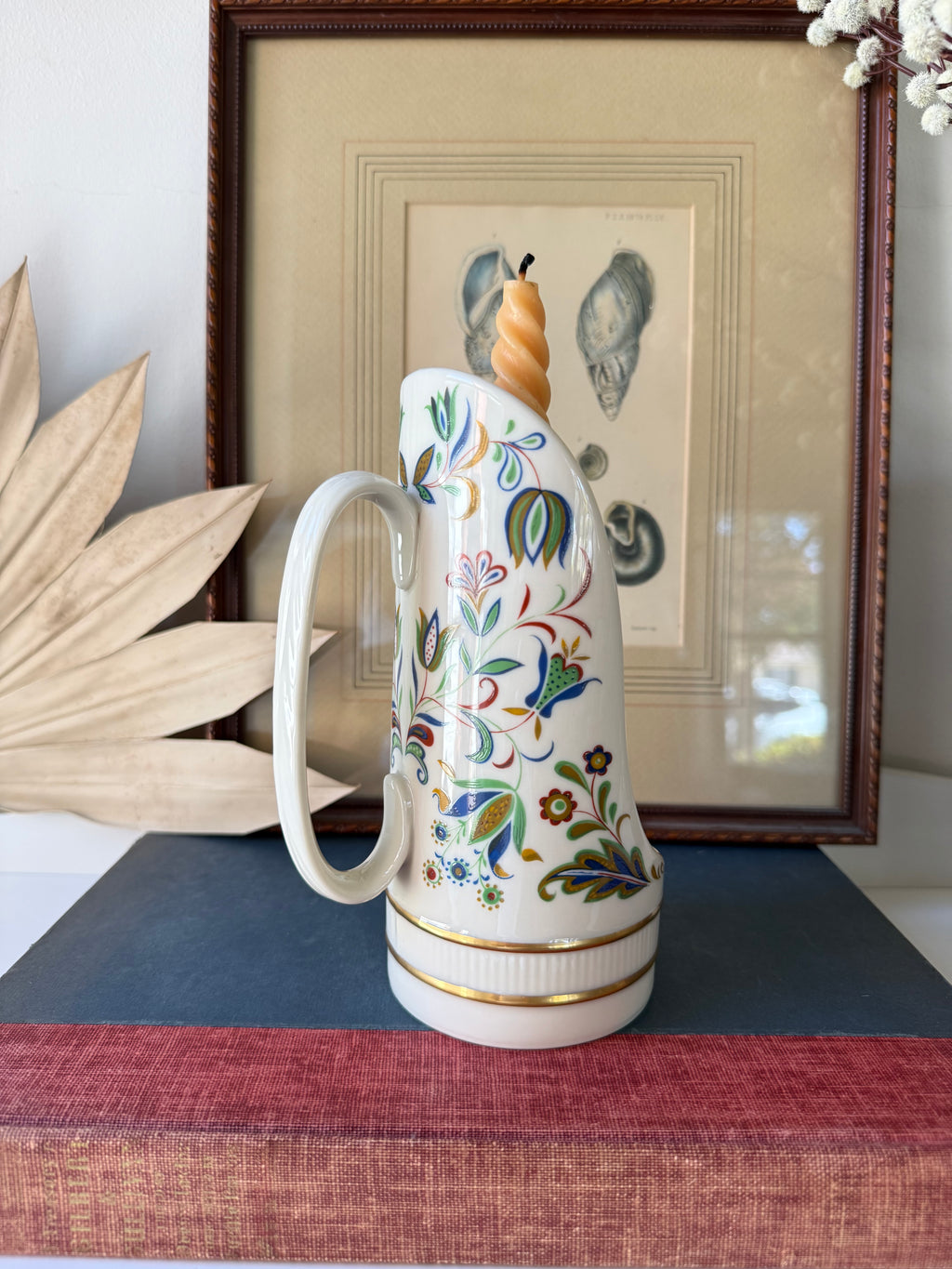 Vintage Lenox Nantucket Porcelain Floral Candle Holder c.19070's