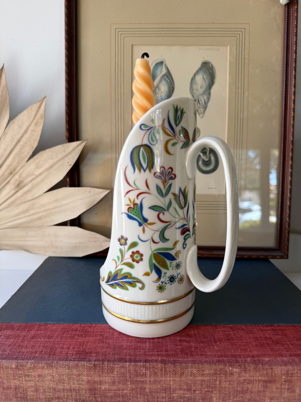 Vintage Lenox Nantucket Porcelain Floral Candle Holder c.19070's