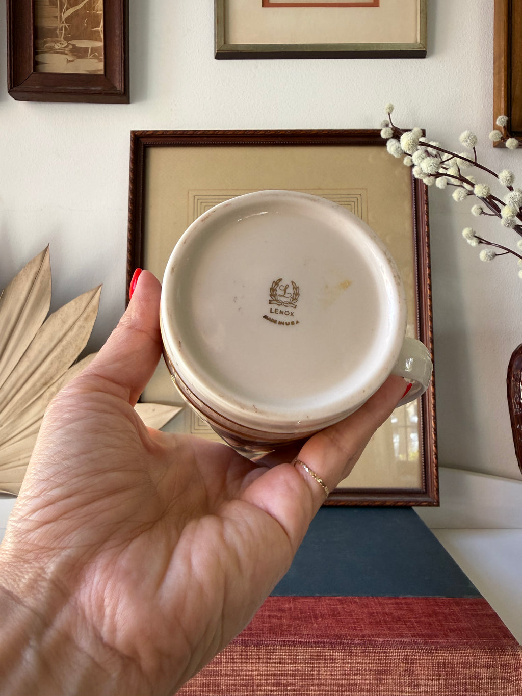 Vintage Lenox Nantucket Porcelain Floral Candle Holder c.19070's