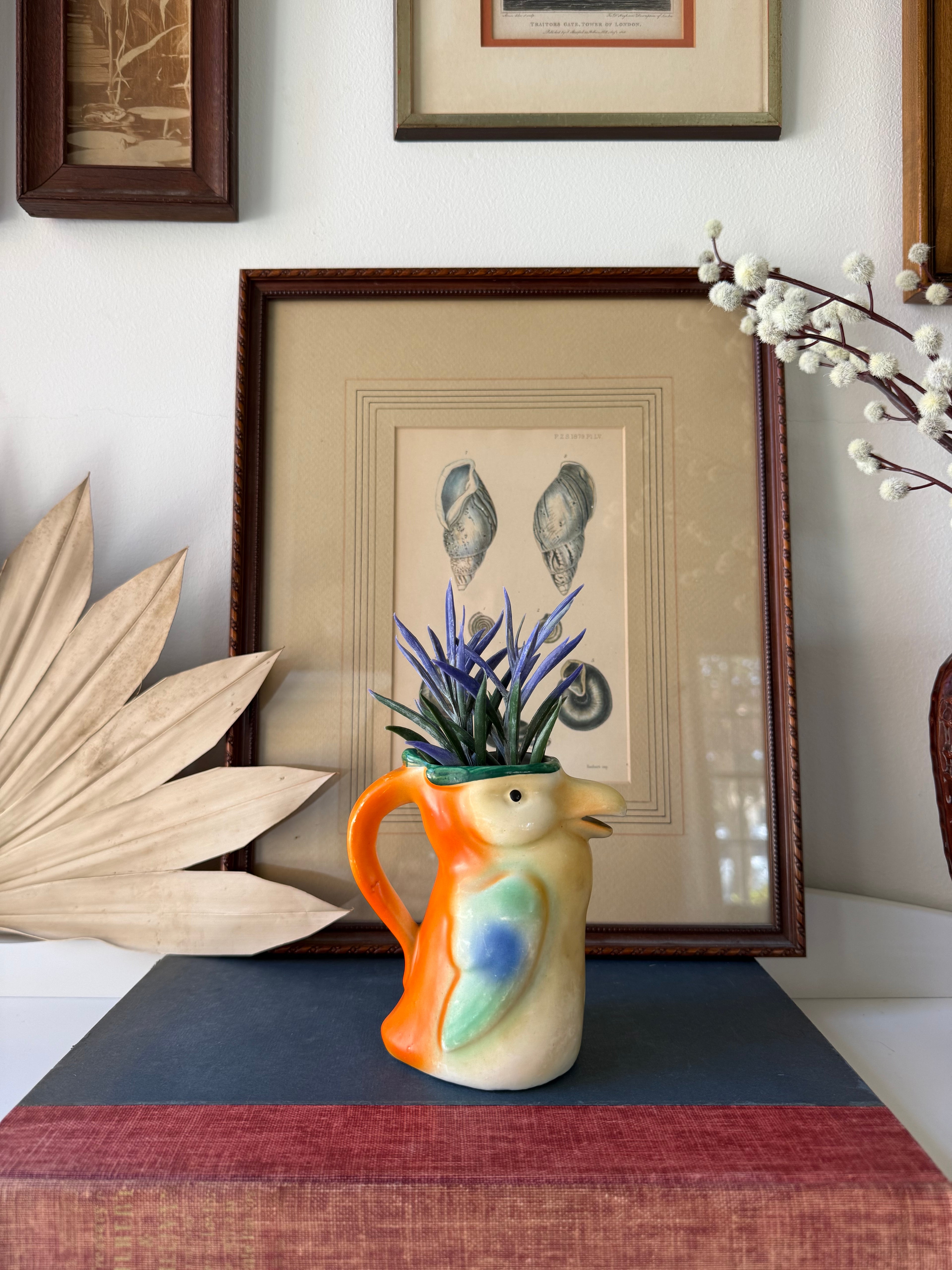 Vintage Art Deco Czechoslovakian Porcelain Toucan Creamer