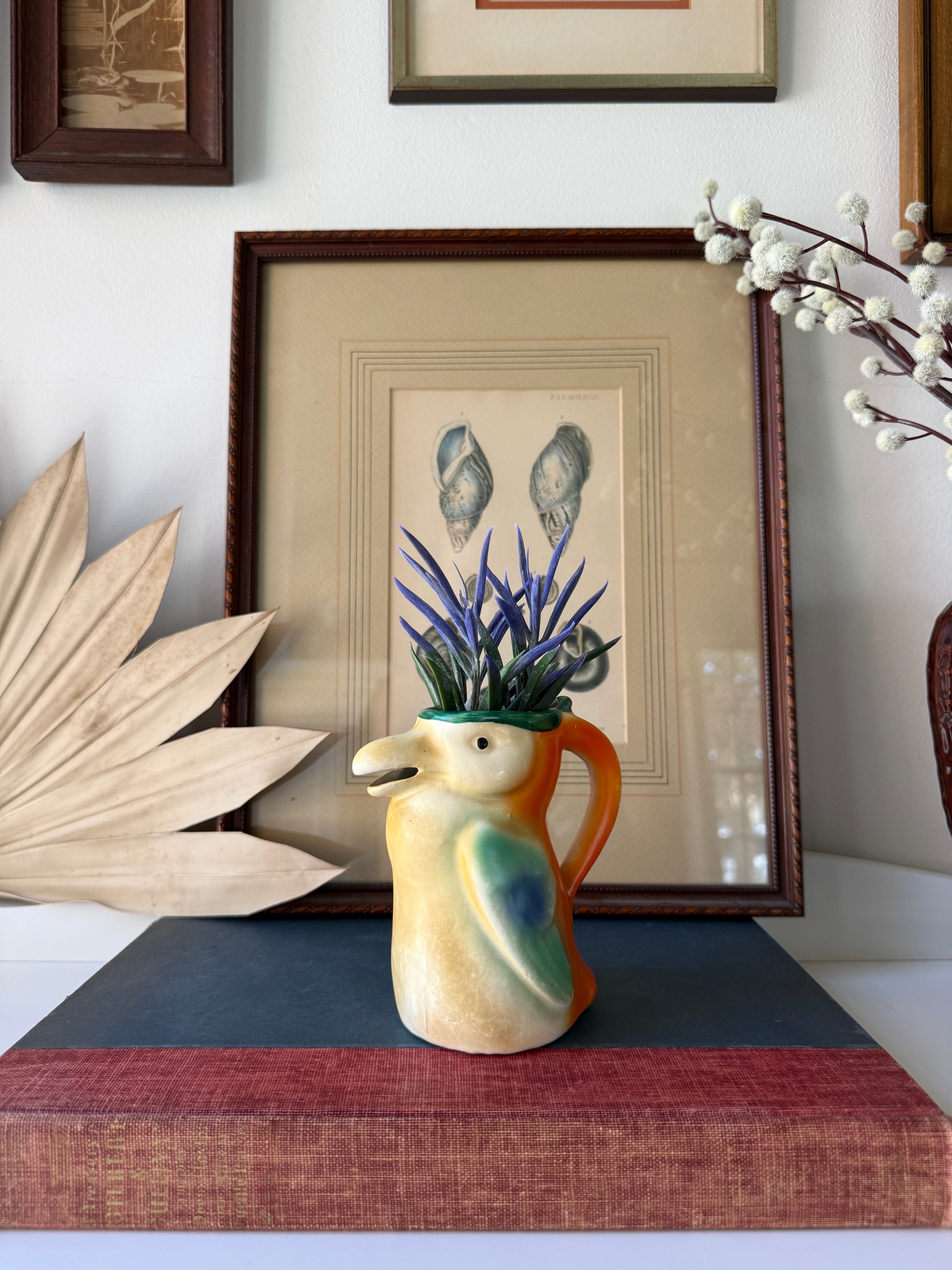 Vintage Art Deco Czechoslovakian Porcelain Toucan Creamer