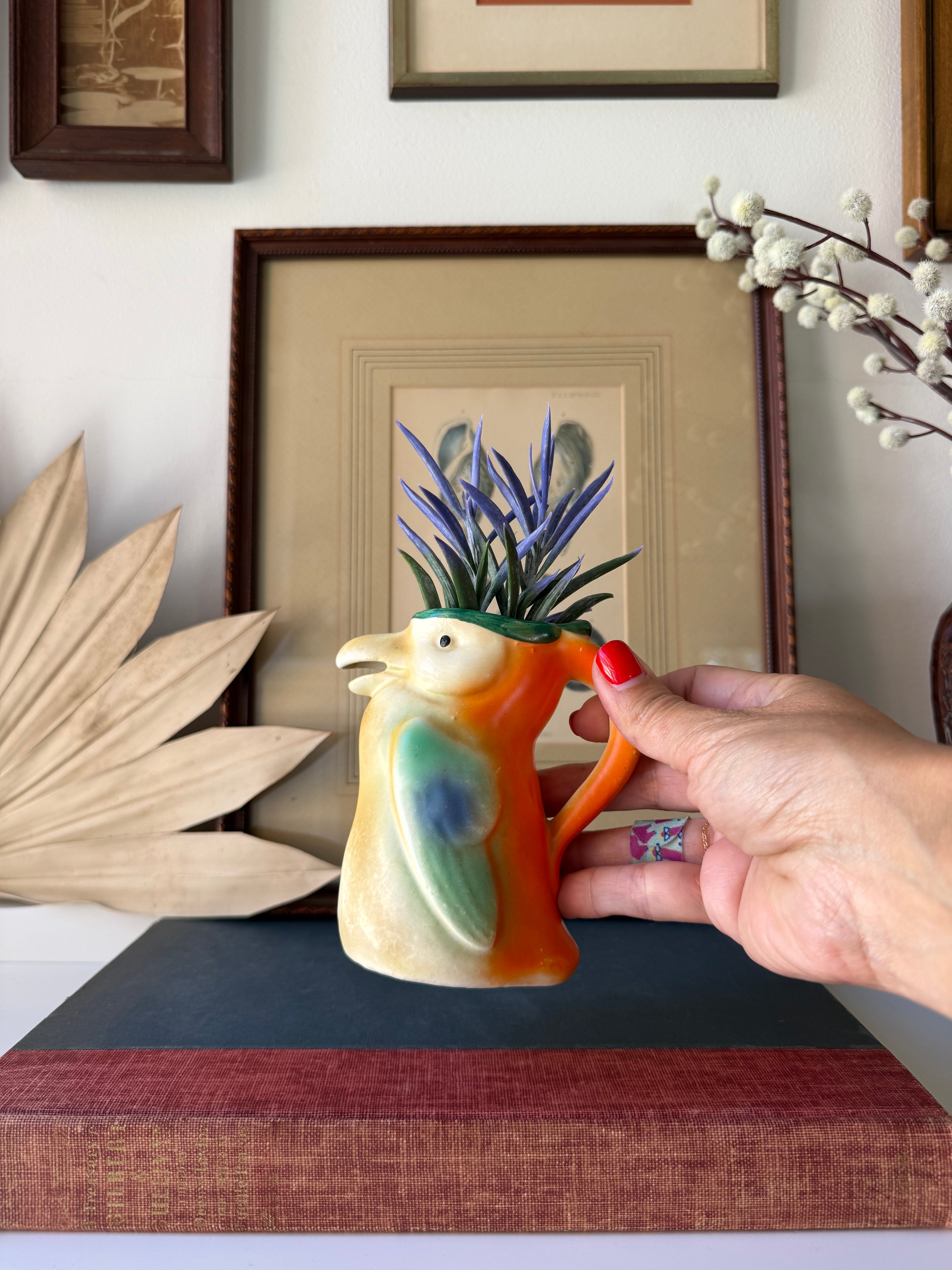 Vintage Art Deco Czechoslovakian Porcelain Toucan Creamer