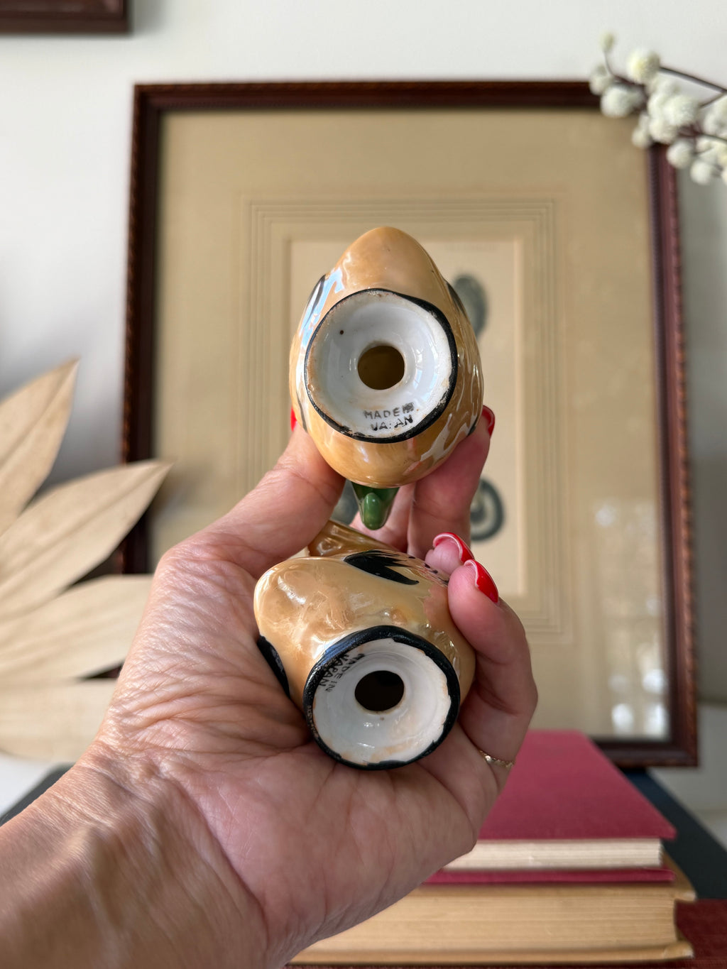 Vintage Made in Japan Lusterware Cockatoo Salt & Pepper Shakers