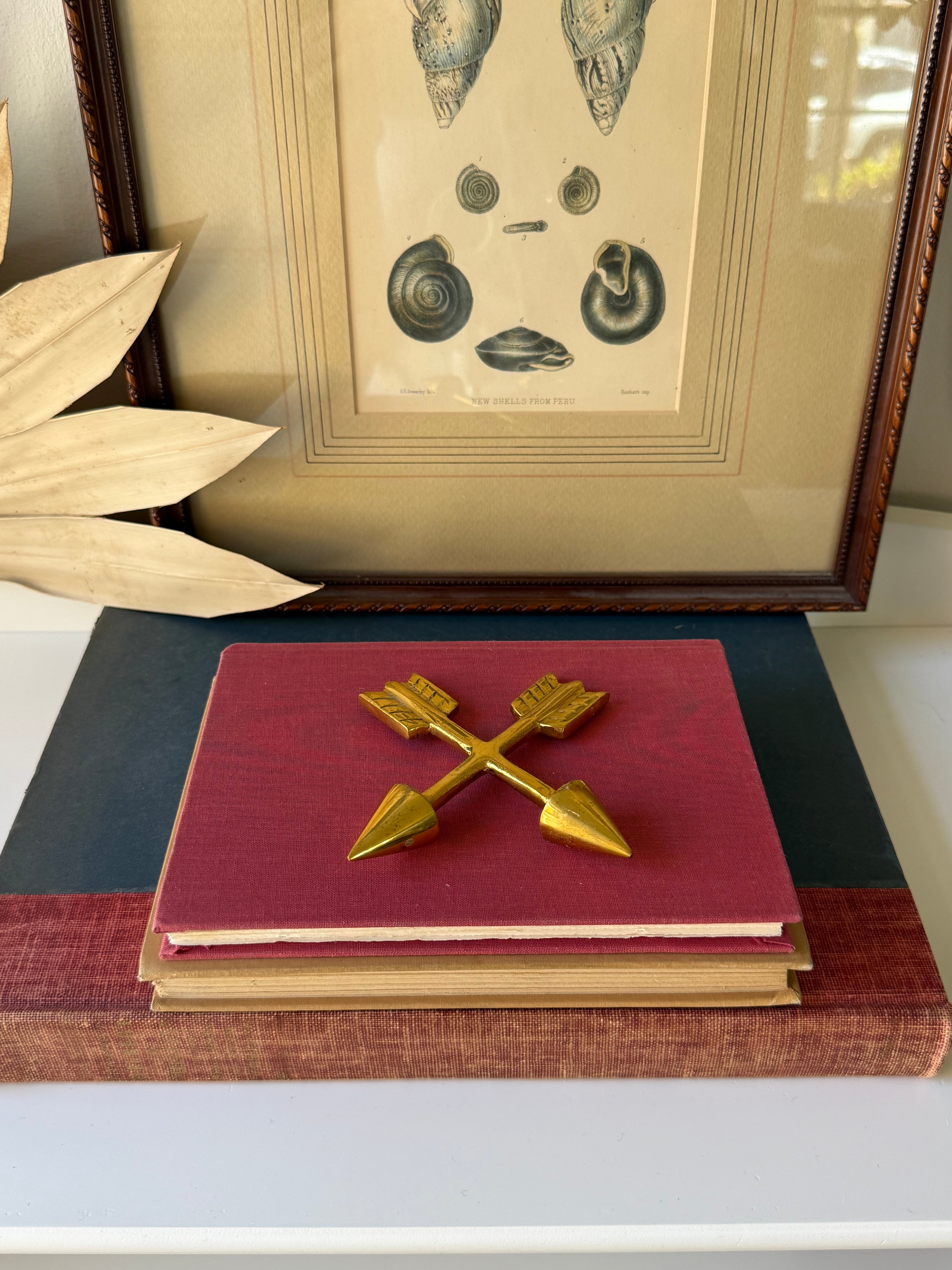 Vintage Brass Crossed Arrows Paperweight