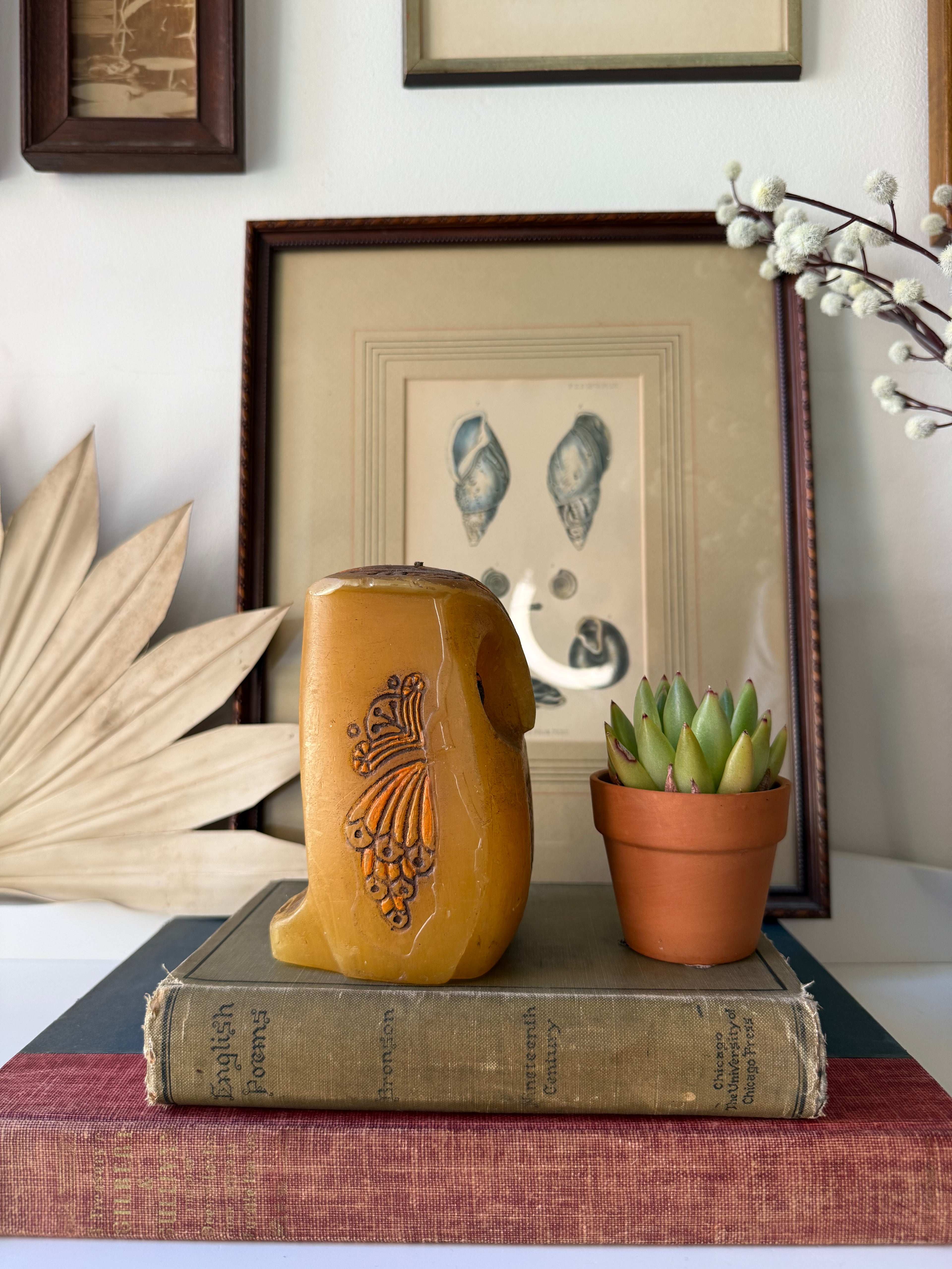 1969 Vintage Hallmark Owl Figural Candle