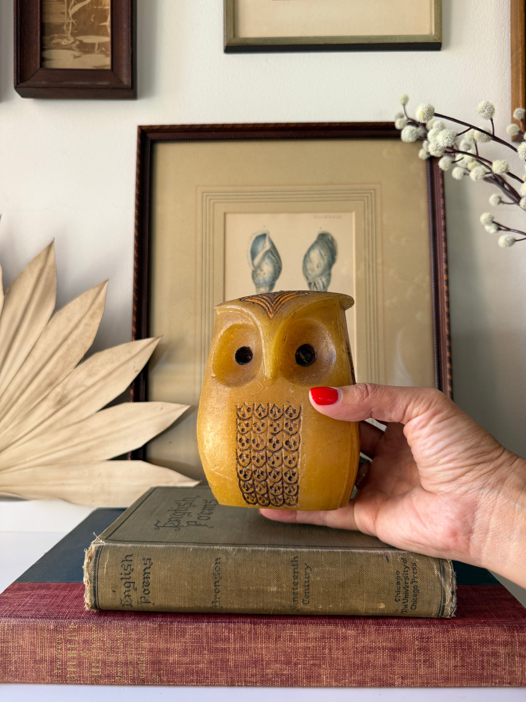 1969 Vintage Hallmark Owl Figural Candle