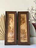 Vintage Framed Sepia Cherub Prints, Pair