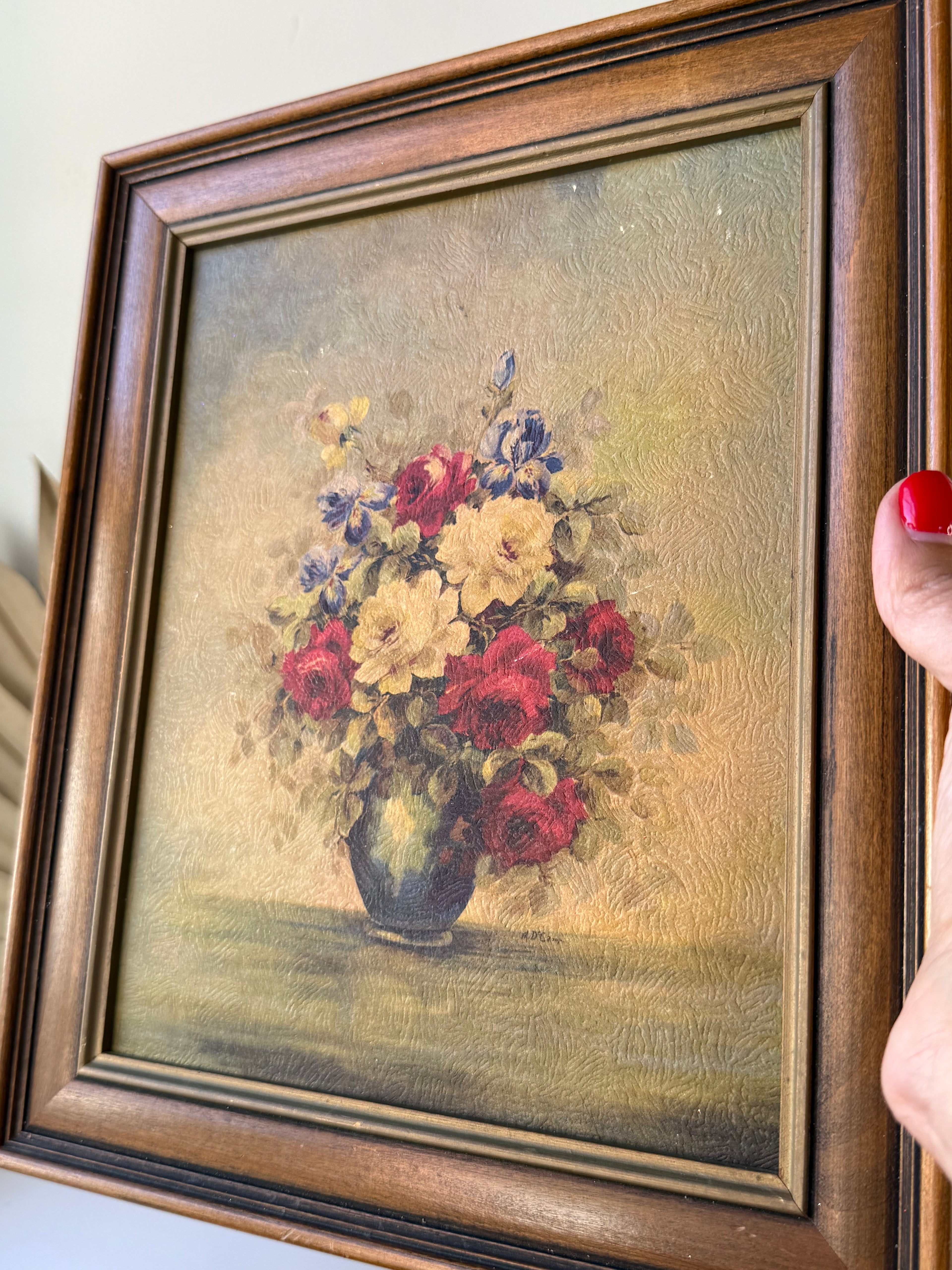 Vintage Framed Floral Still Life Artwork