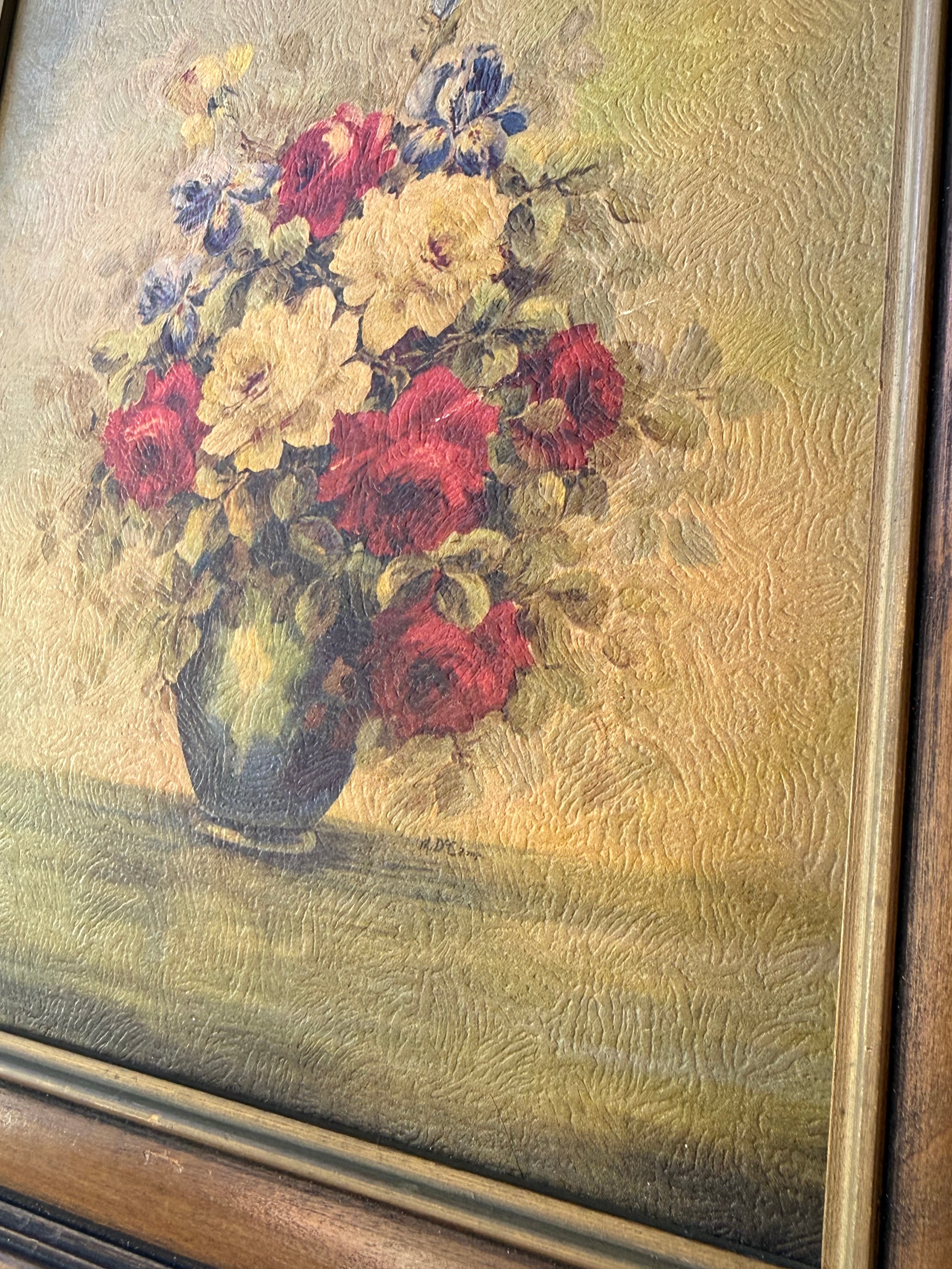Vintage Framed Floral Still Life Artwork