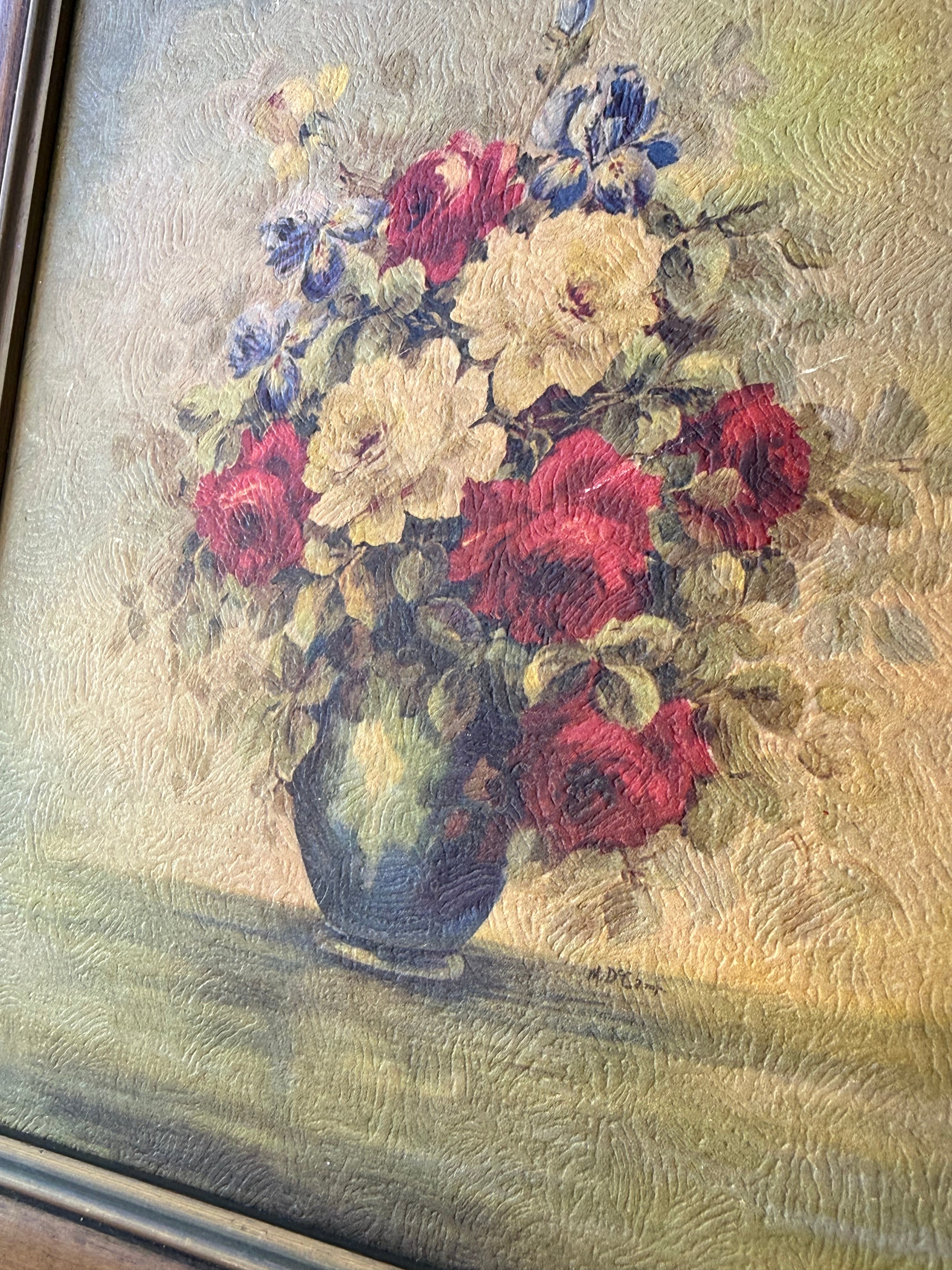 Vintage Framed Floral Still Life Artwork