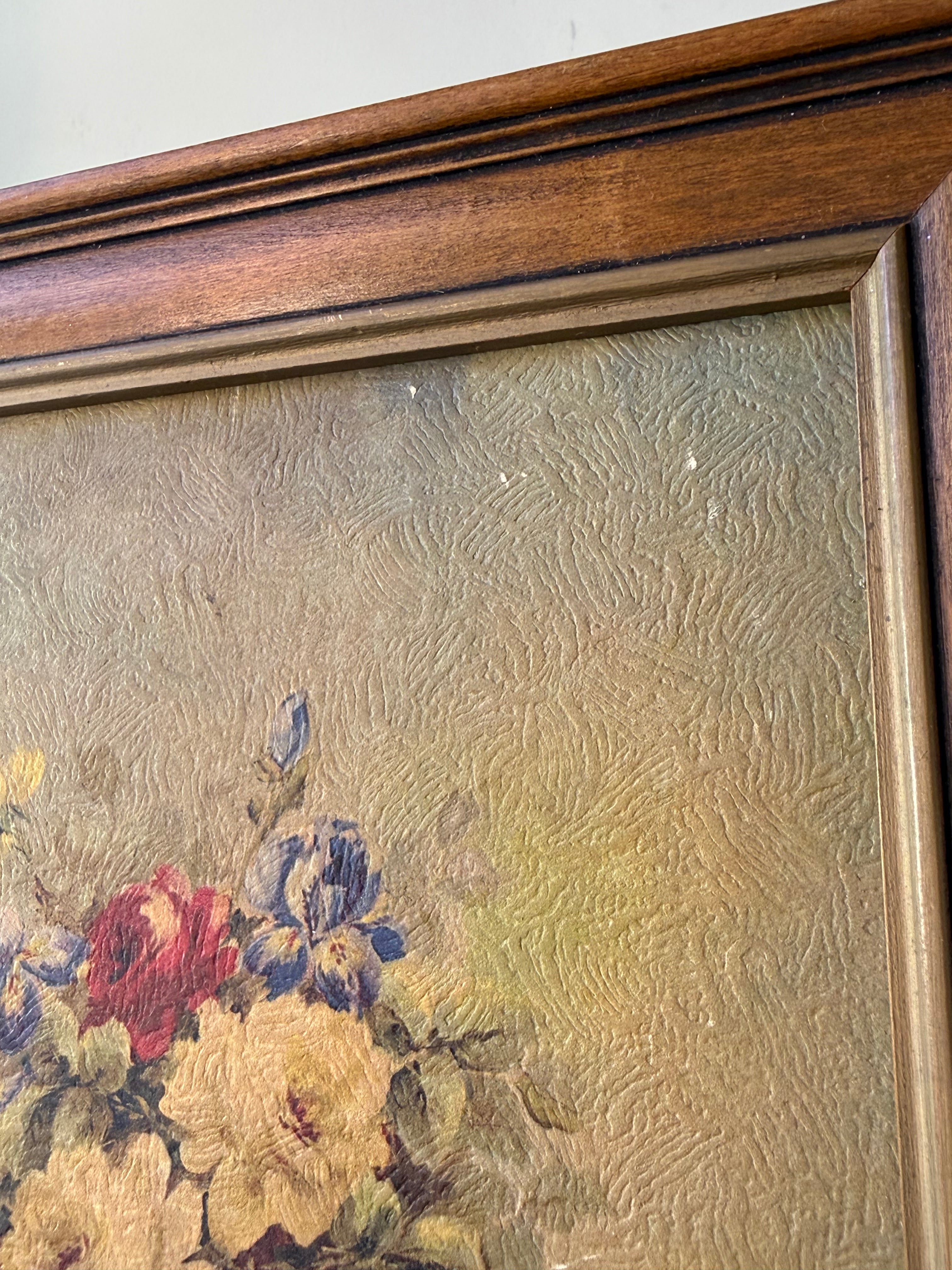 Vintage Framed Floral Still Life Artwork