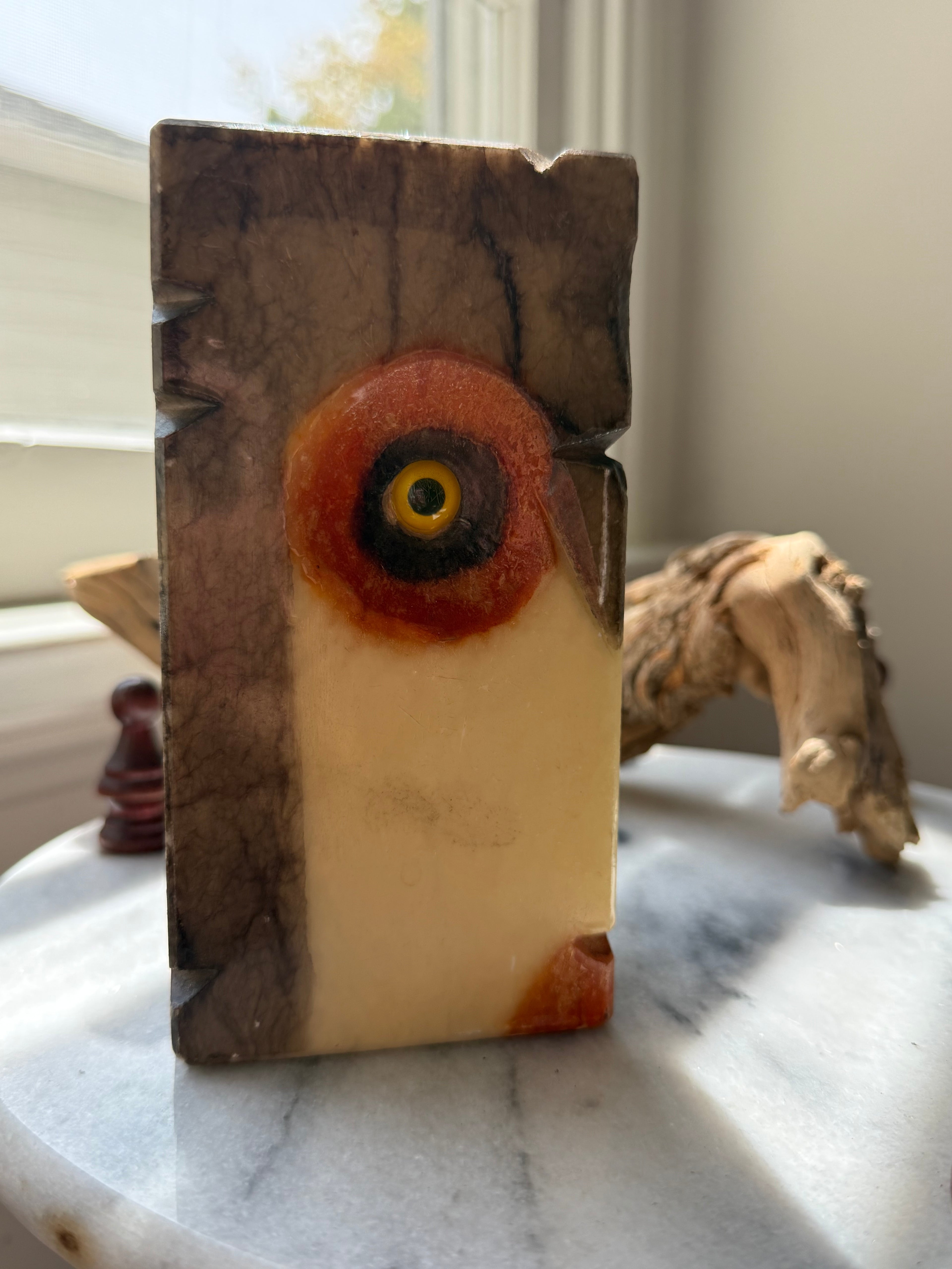 Vintage Italian Alabaster Owl Figurine