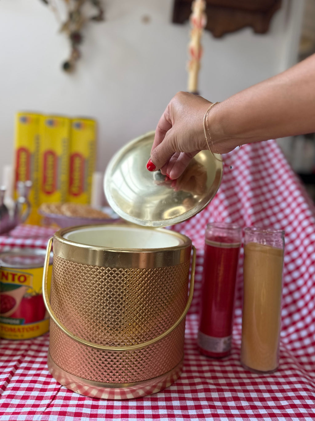 Vintage Italian Gold-Tone Ice Bucket