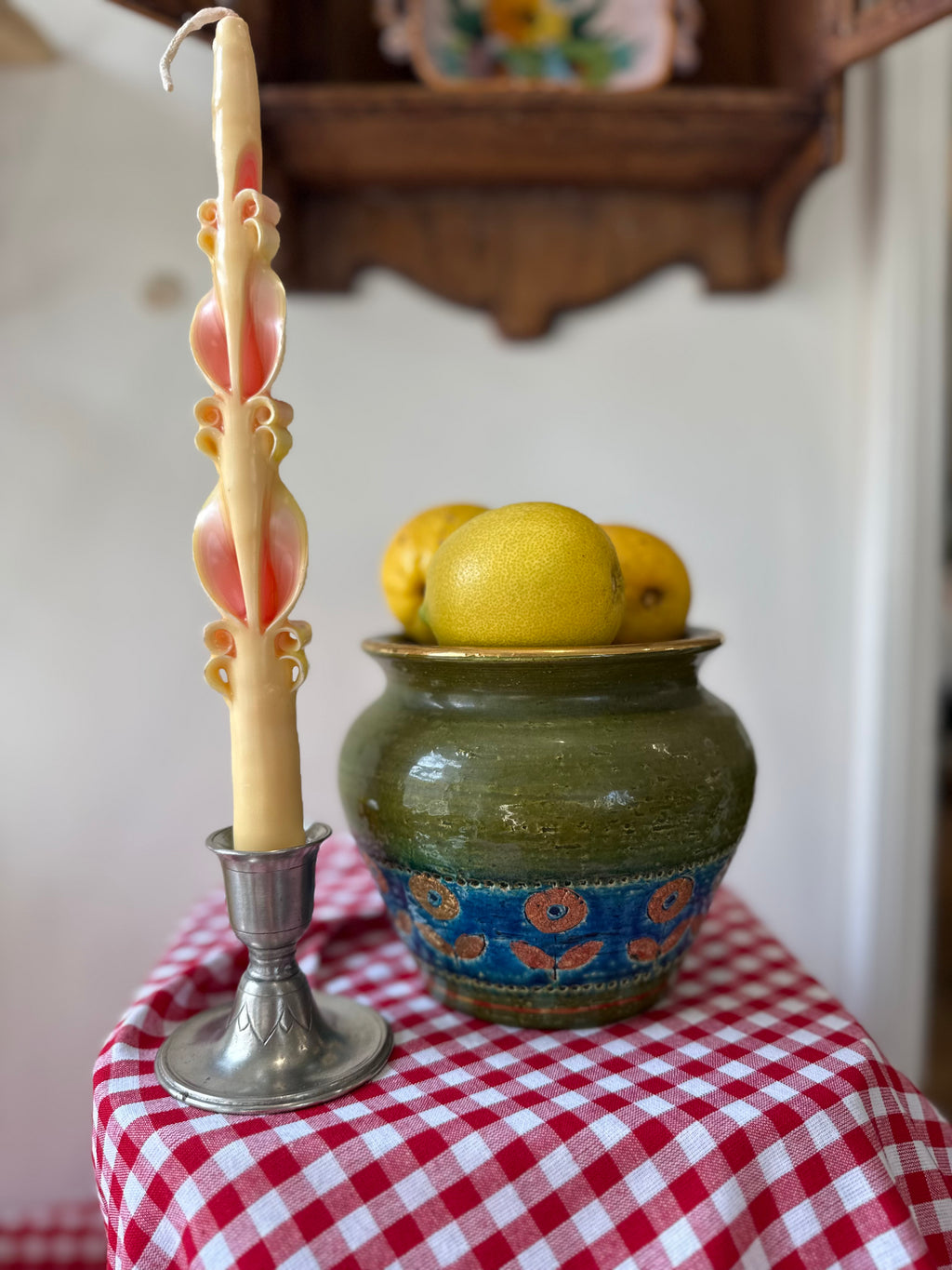 Vintage MATCH Italian Pewter Candle Holder