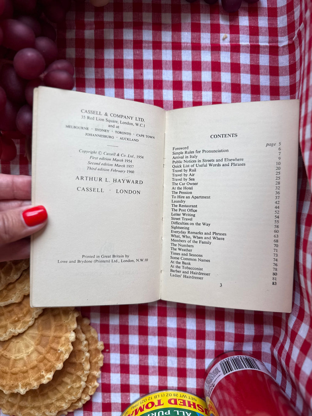 Vintage 1960 “The Traveller in Italy” Italian Phrase Book by Arthur L. Hayward