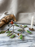Vintage Toleware Bird & Vine Taper Candle Holder