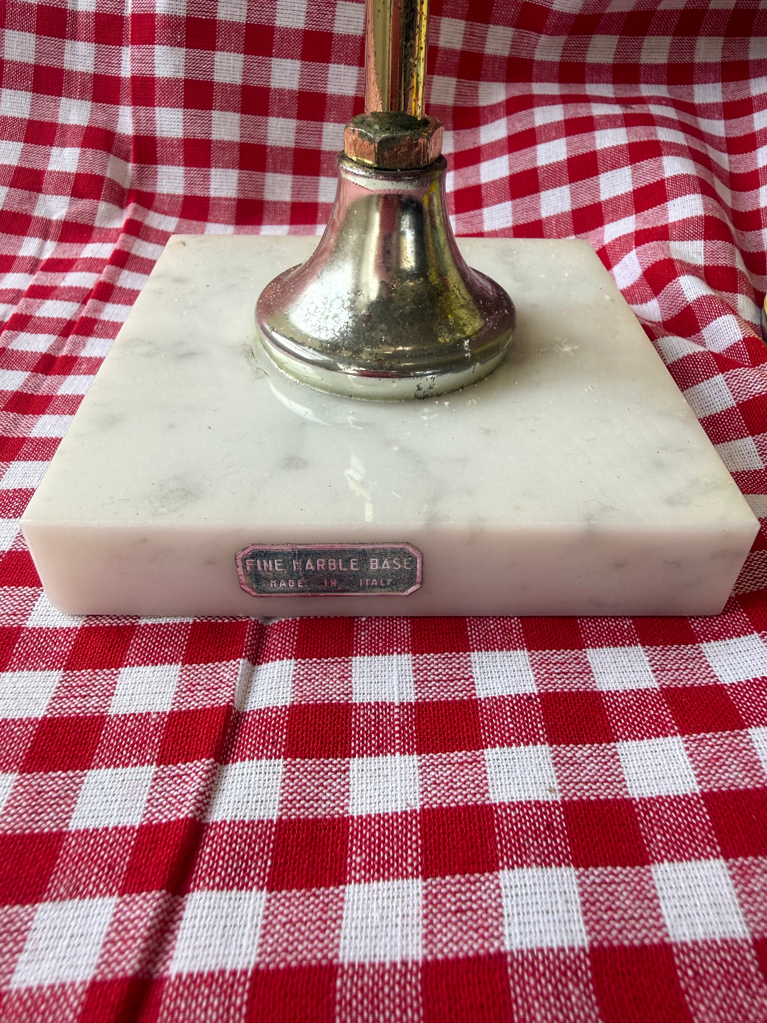 Vintage Italian Three-Light Candelabra with Marble Base