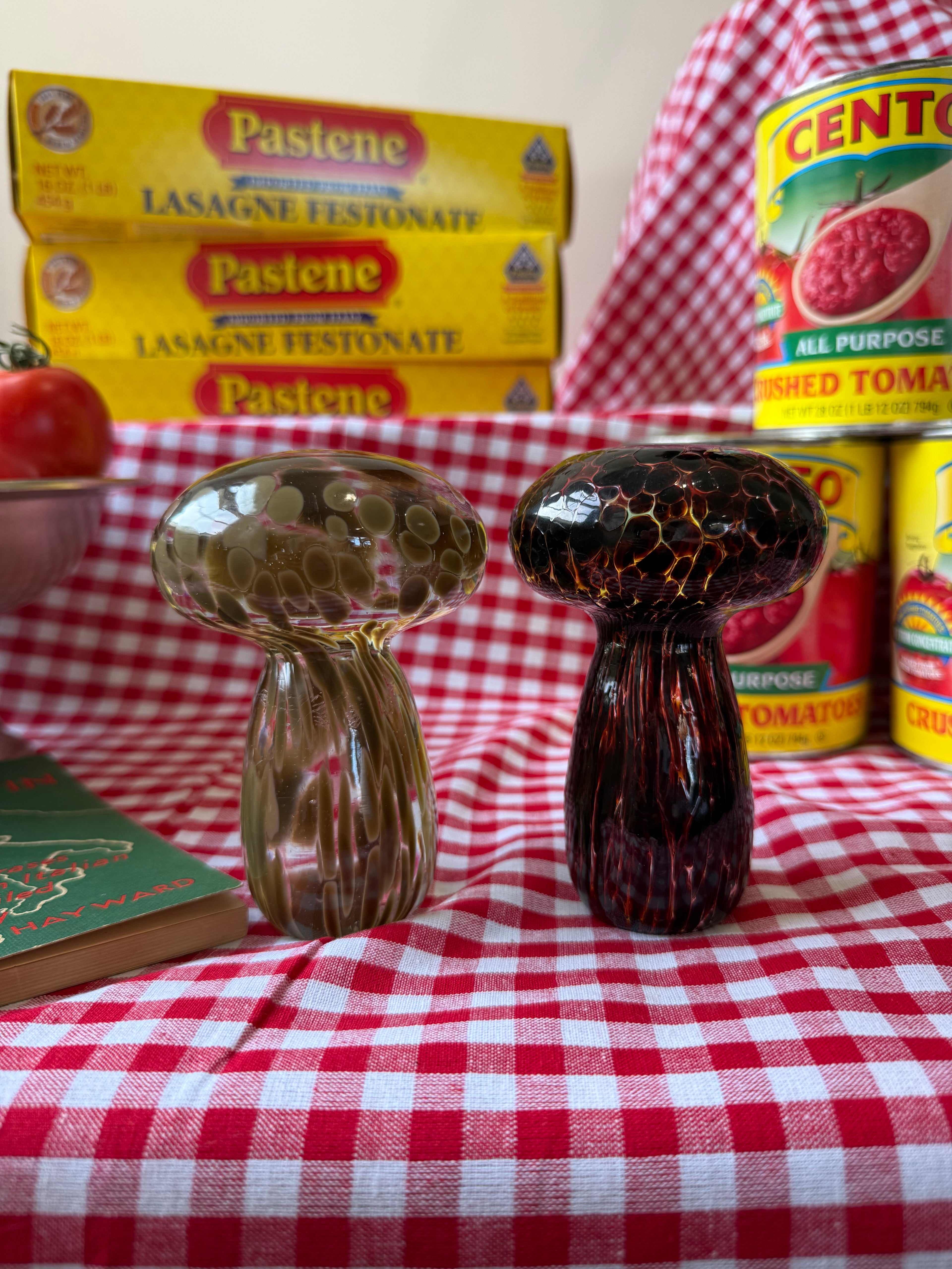 Alessandro Coppola Hand-Blown Italian Art Glass Mushrooms, Set of Two