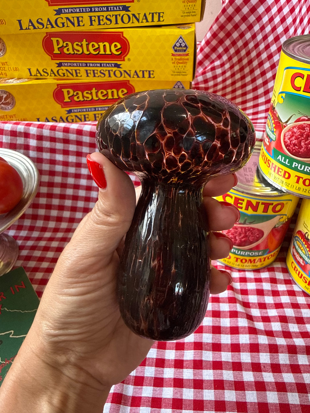 Alessandro Coppola Hand-Blown Italian Art Glass Mushrooms, Set of Two