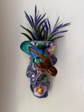 Antique Nippon Hand-Painted Bird & Floral Wall Pocket Vase, Cherry Blossom Mark, c. 1900–1921