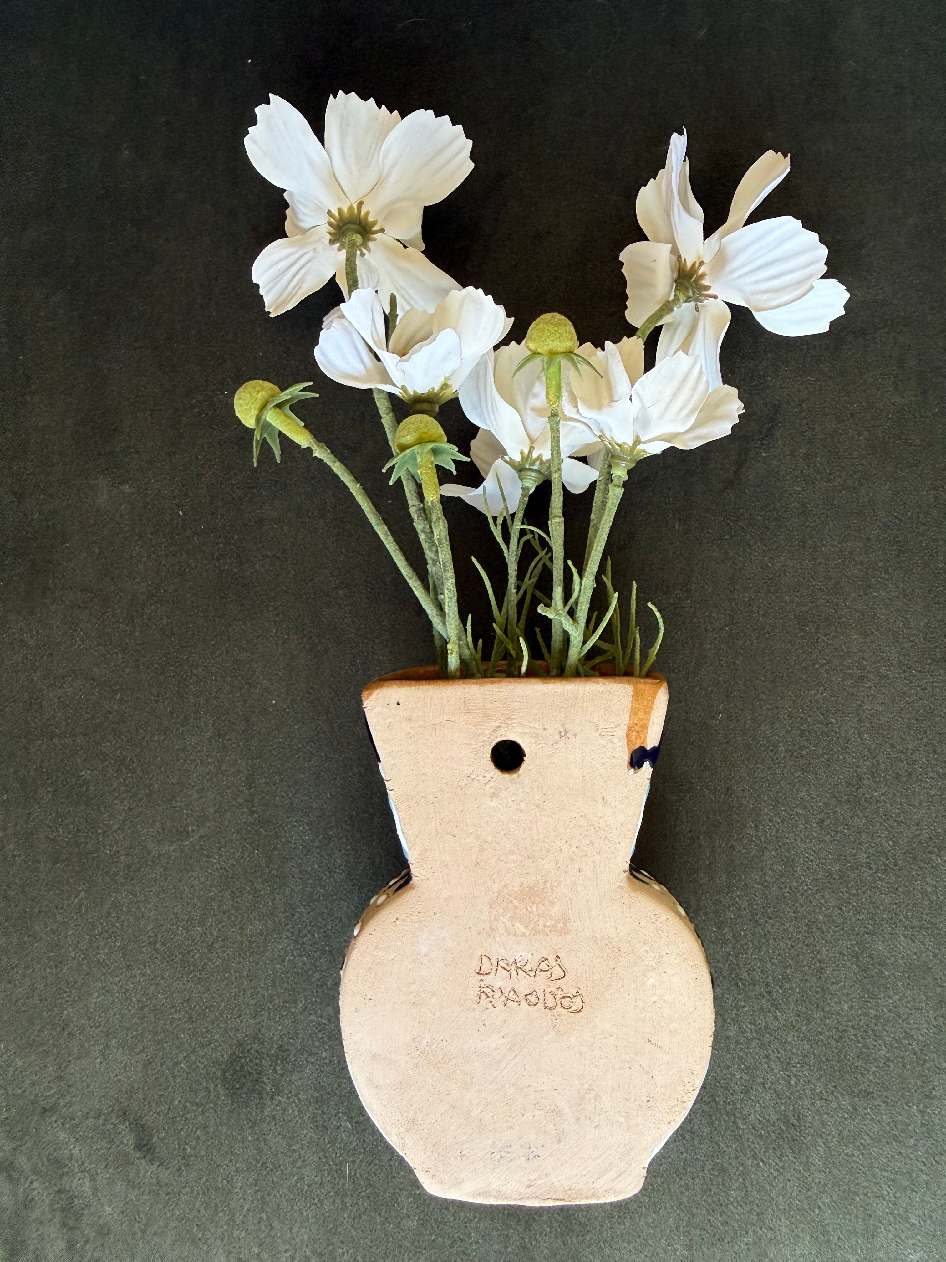 Vintage Dakas Rodos Greek Pottery Deer Wall Pocket Vase, Rhodes Greece