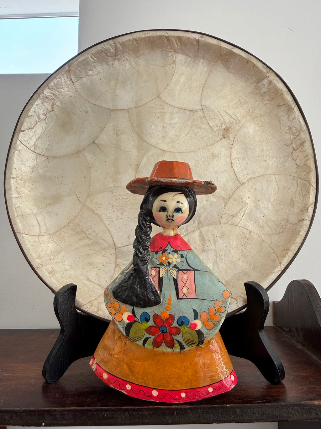 Vintage New Mexico Papier-Mâché Folk Art Woman Figurine