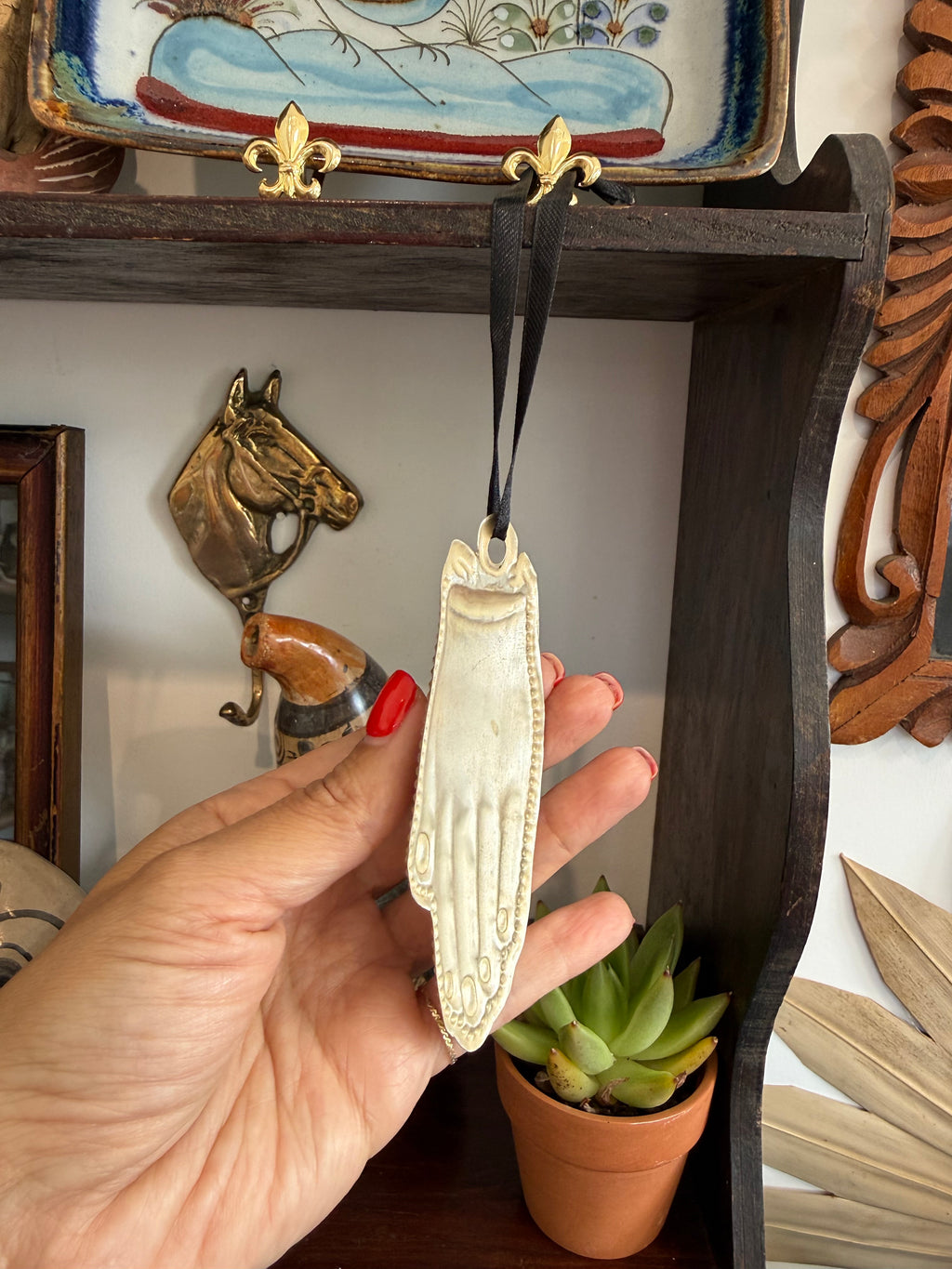 Vintage Mexican Milagro Hand Ornament