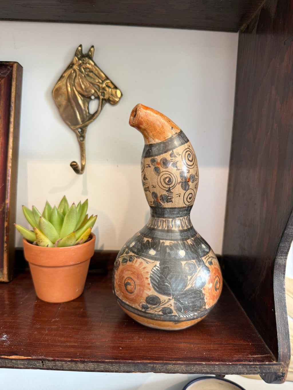 Vintage Mexican Tonalá-Style Bird Vase