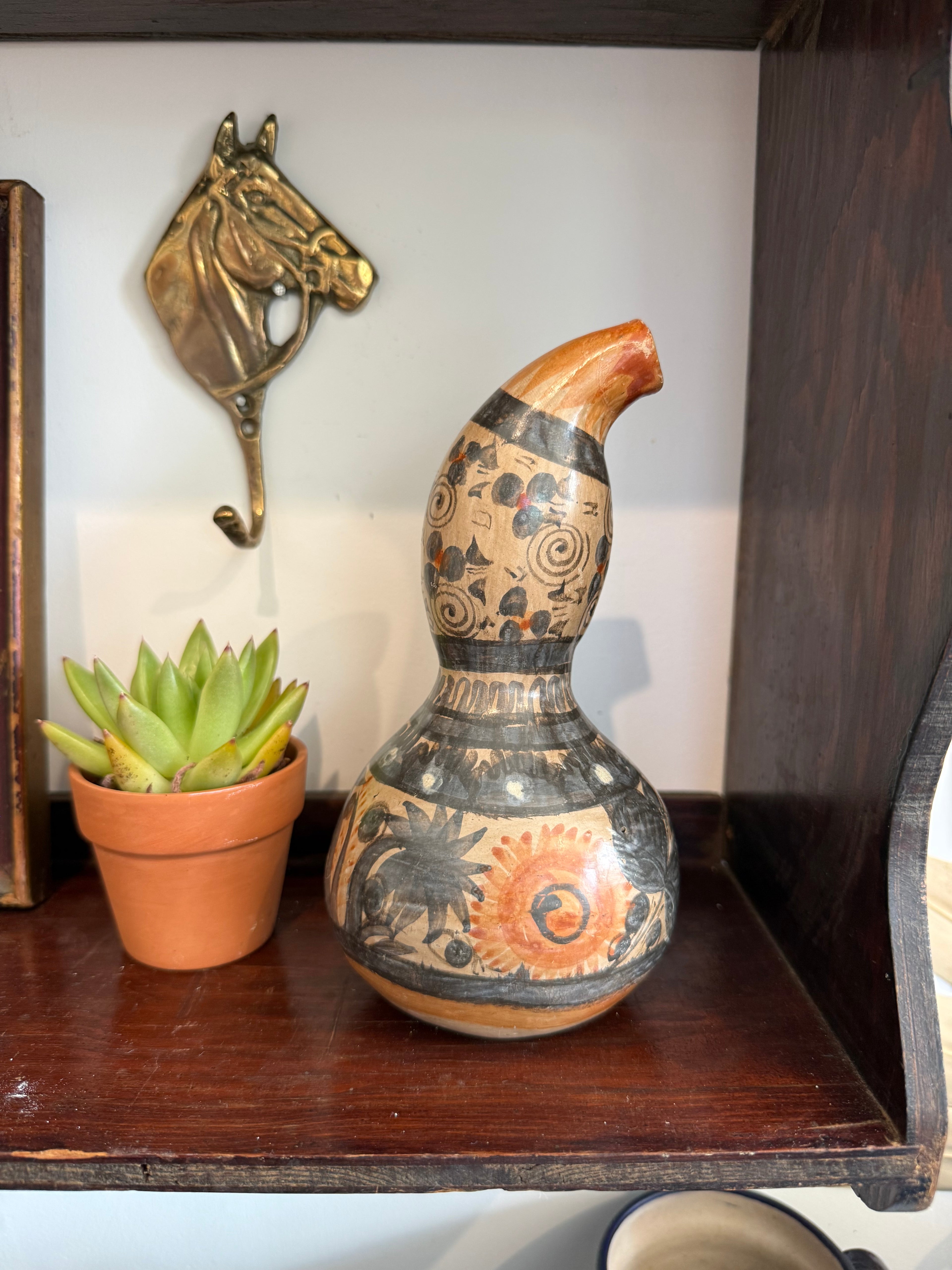 Vintage Mexican Tonalá-Style Bird Vase