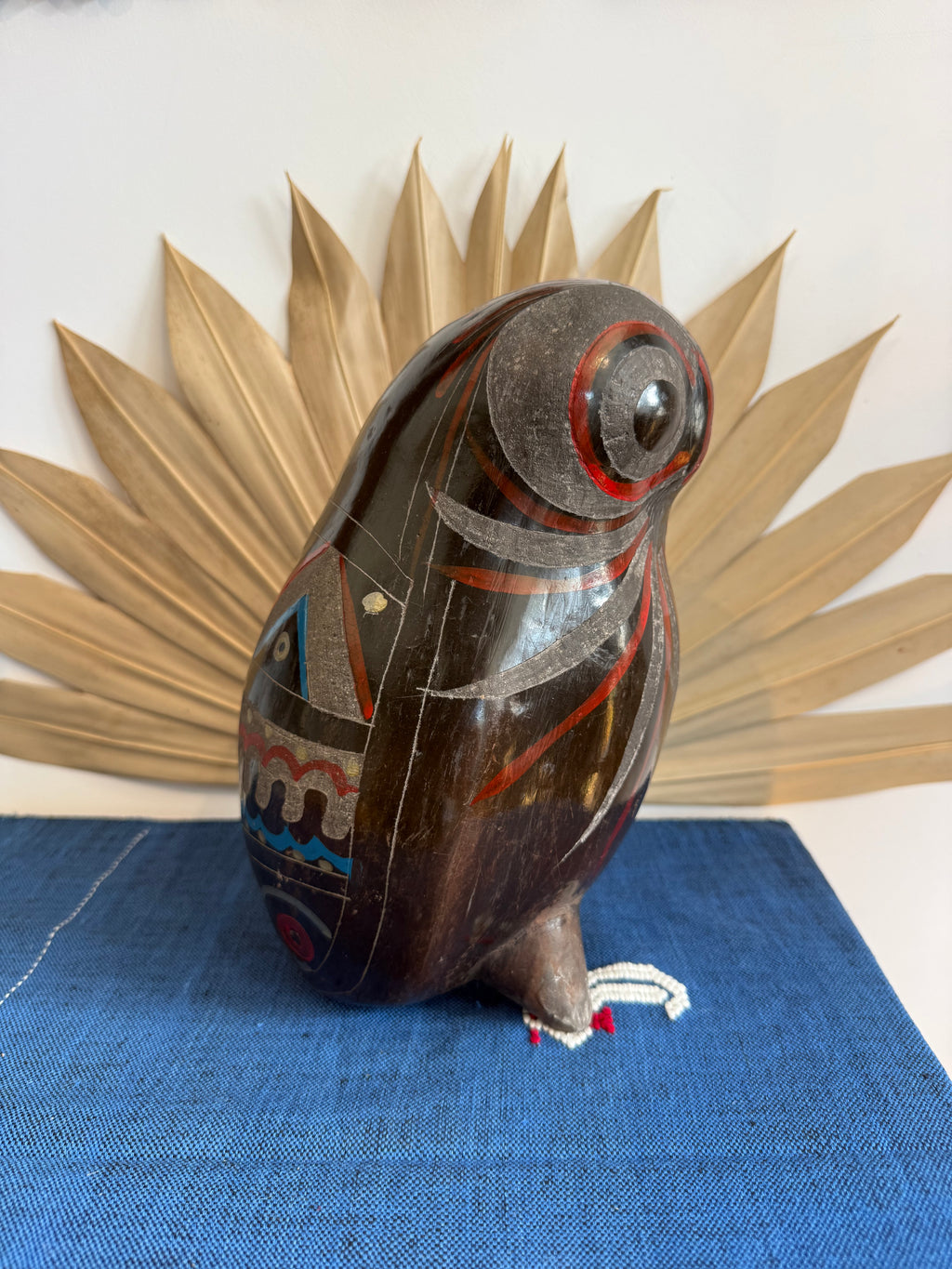 Vintage Mexican Pottery Owl Sculpture