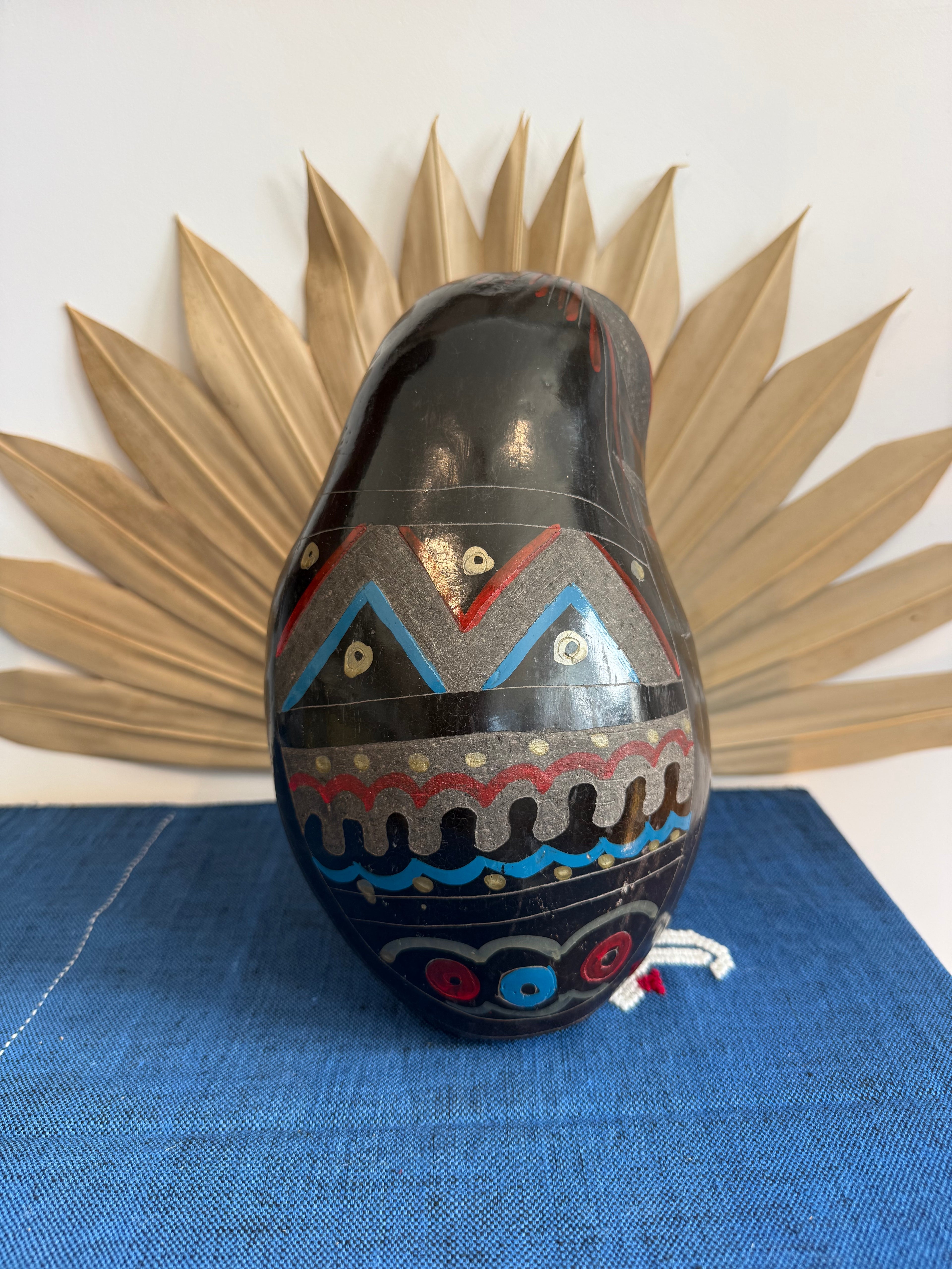 Vintage Mexican Pottery Owl Sculpture