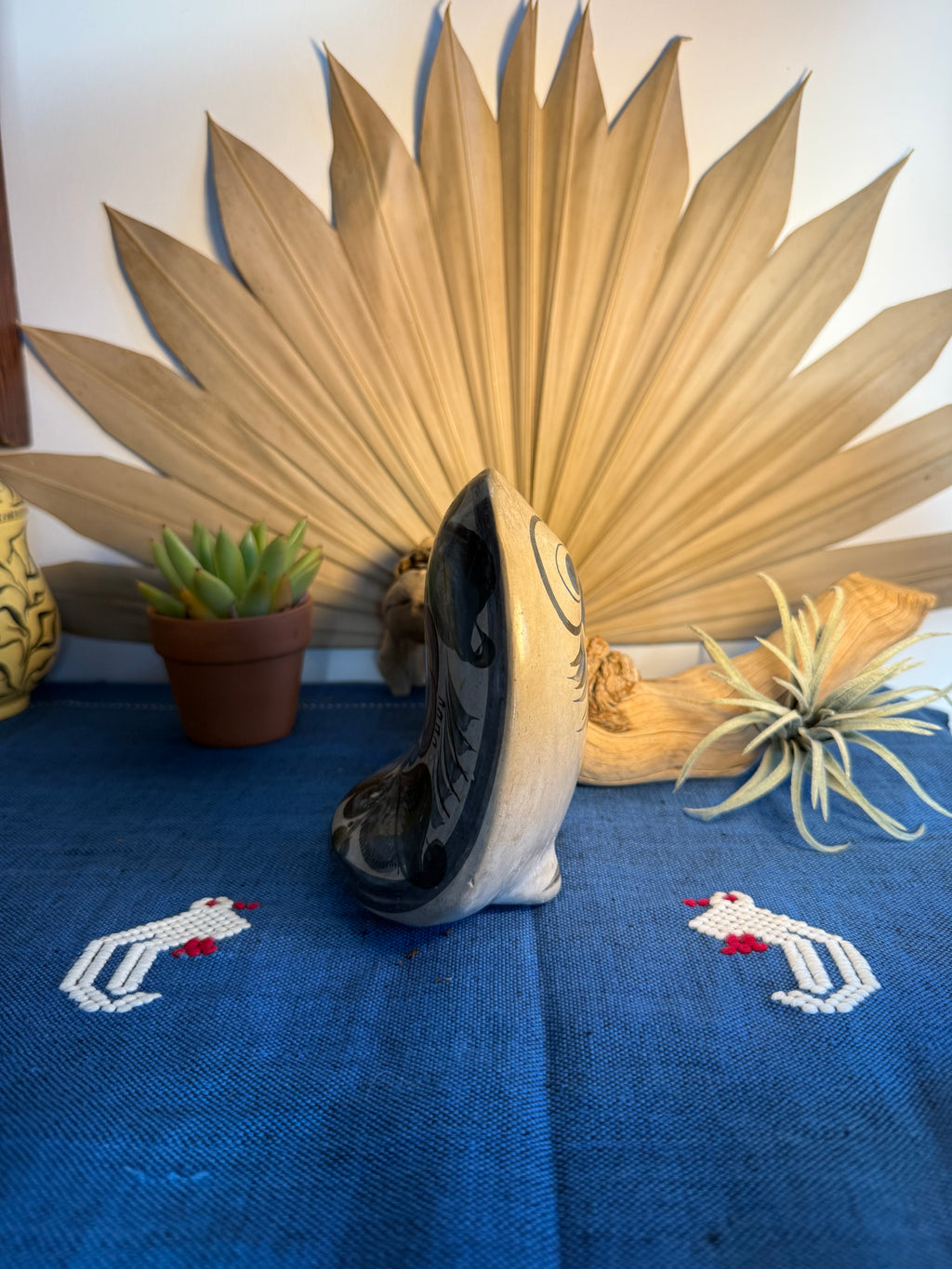 Vintage Tonalá Mexican Pottery Owl Sculpture