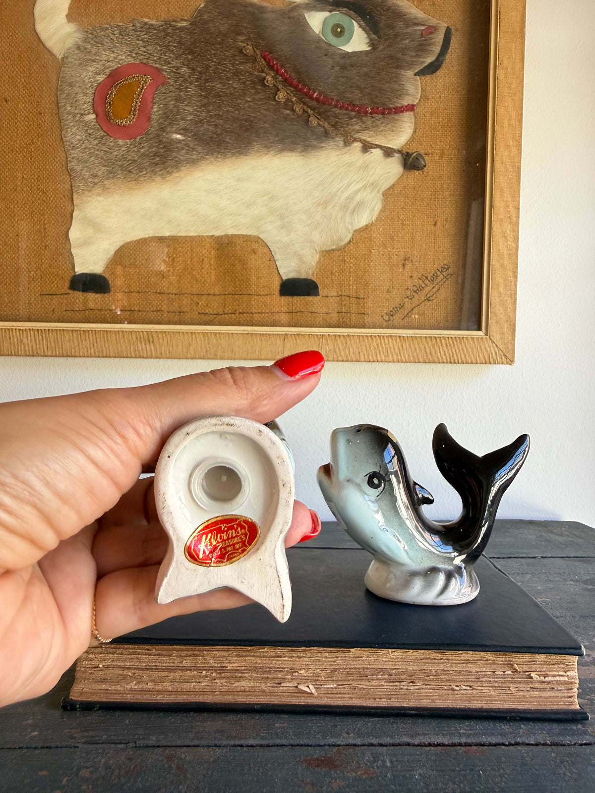 Vintage Kelvin’s Treasures Whale Salt & Pepper Shakers