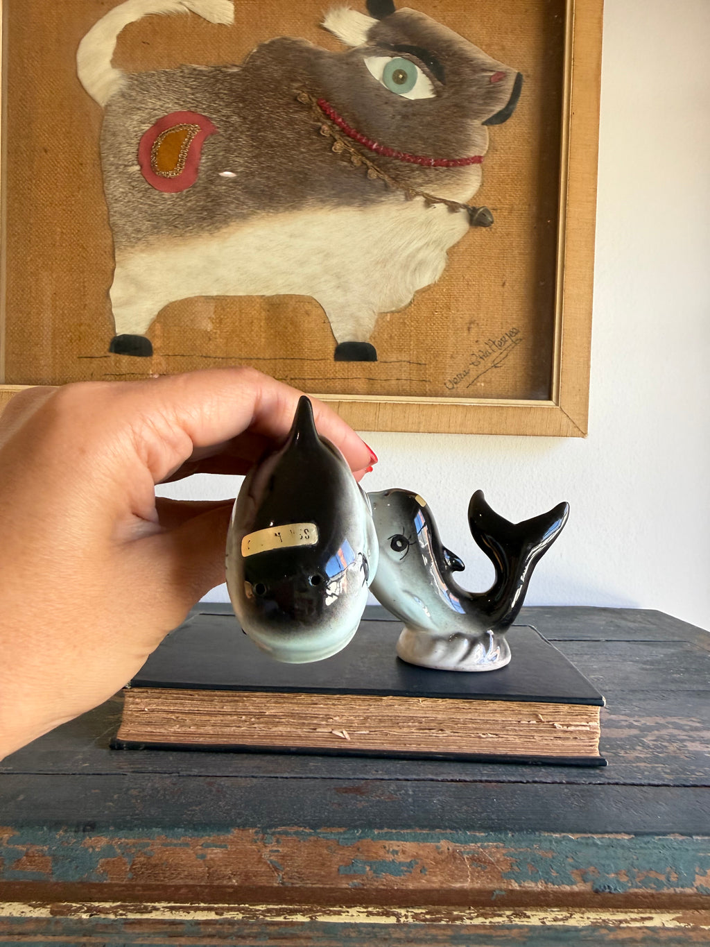 Vintage Kelvin’s Treasures Whale Salt & Pepper Shakers