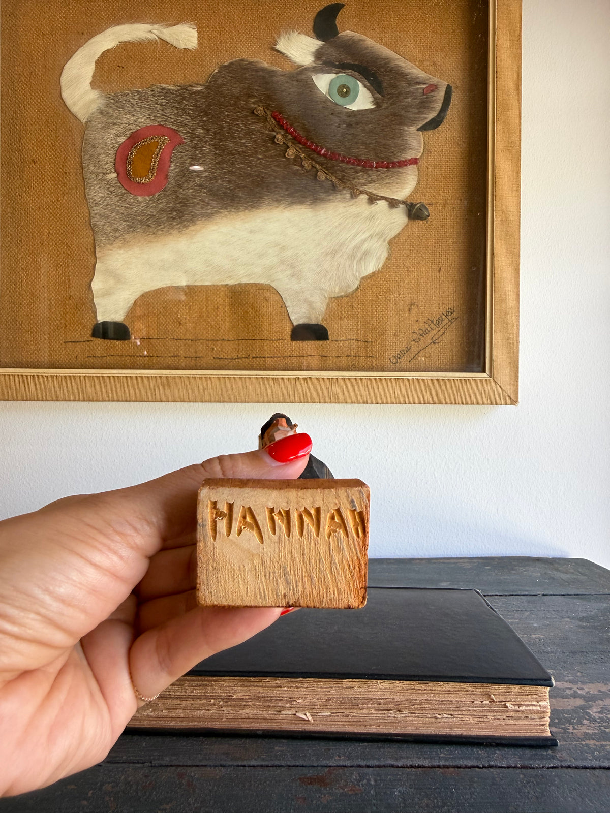 Vintage Tom Hannah Hand-Carved Wooden Sailor Folk Art Figurine