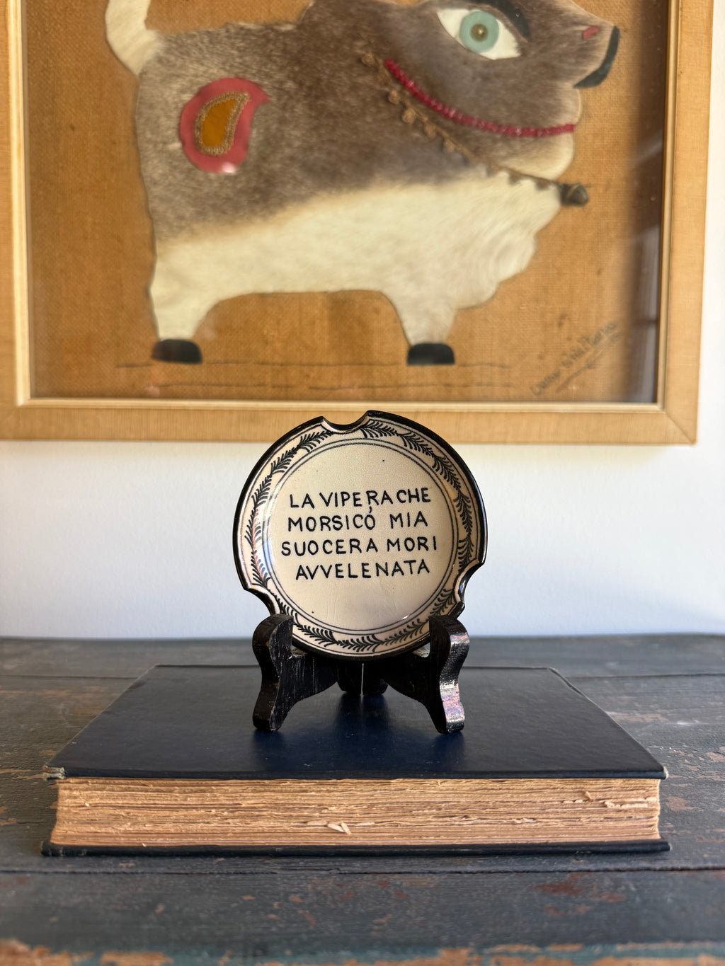 Vintage Italian Mother-in-Law Ceramic Ashtray