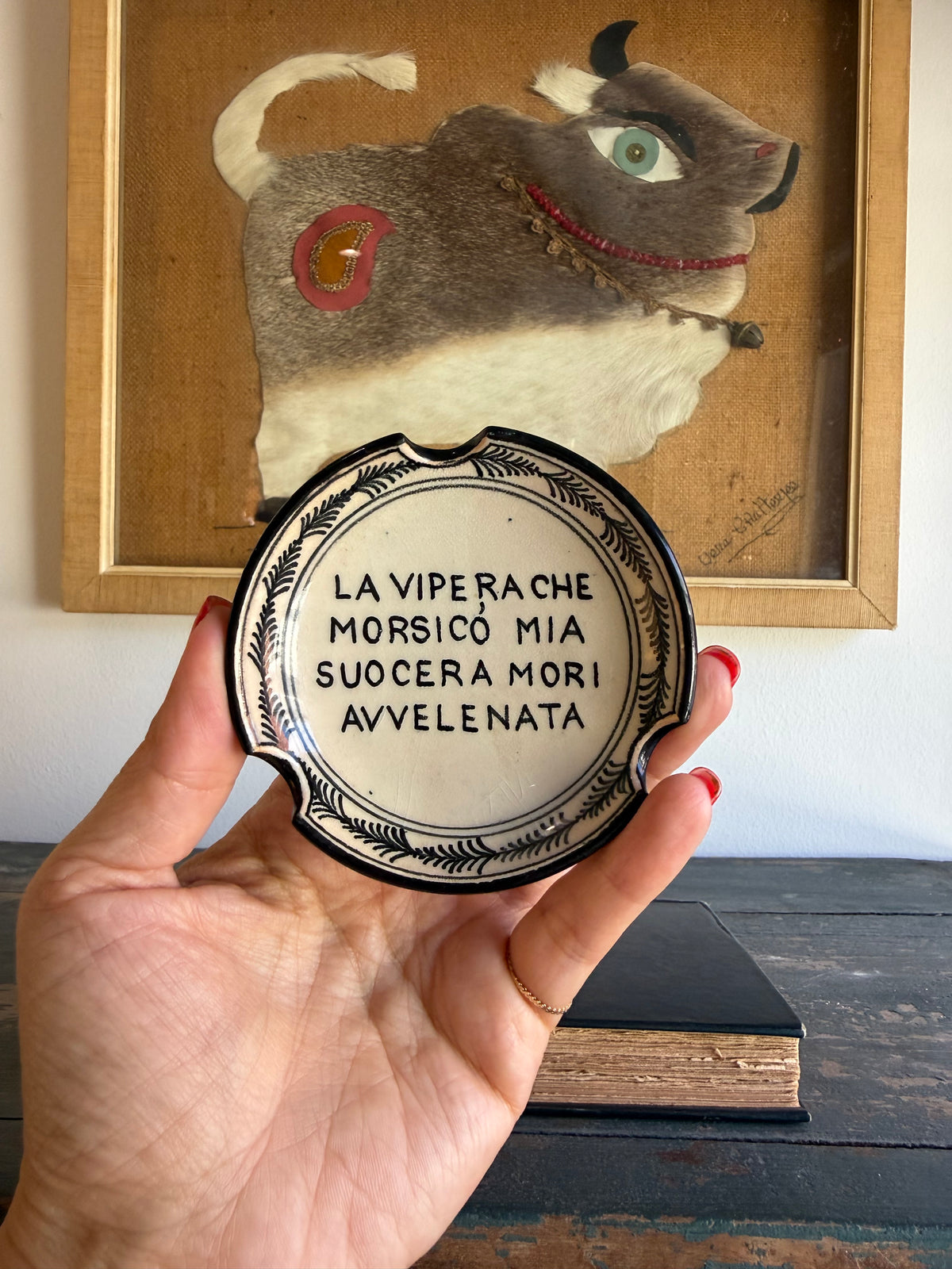 Vintage Italian Mother-in-Law Ceramic Ashtray