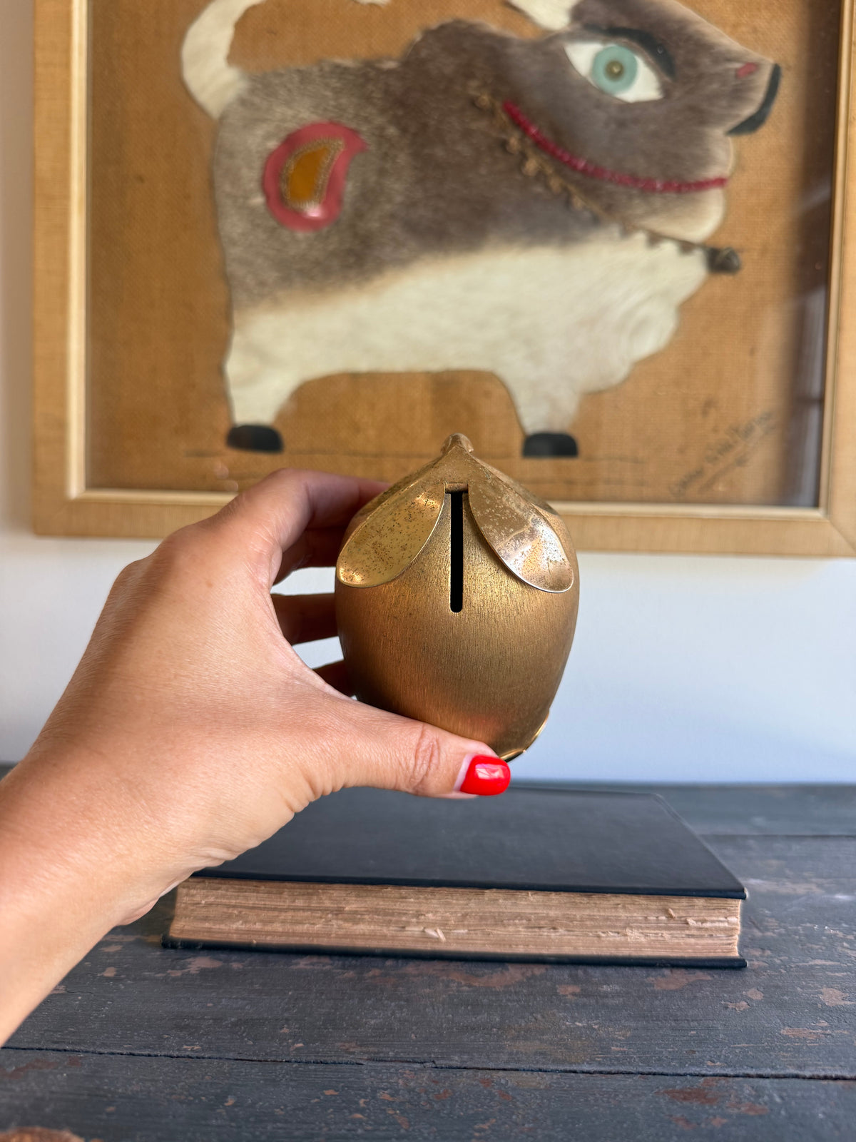 Vintage Napier Gold-Tone Owl Coin Bank