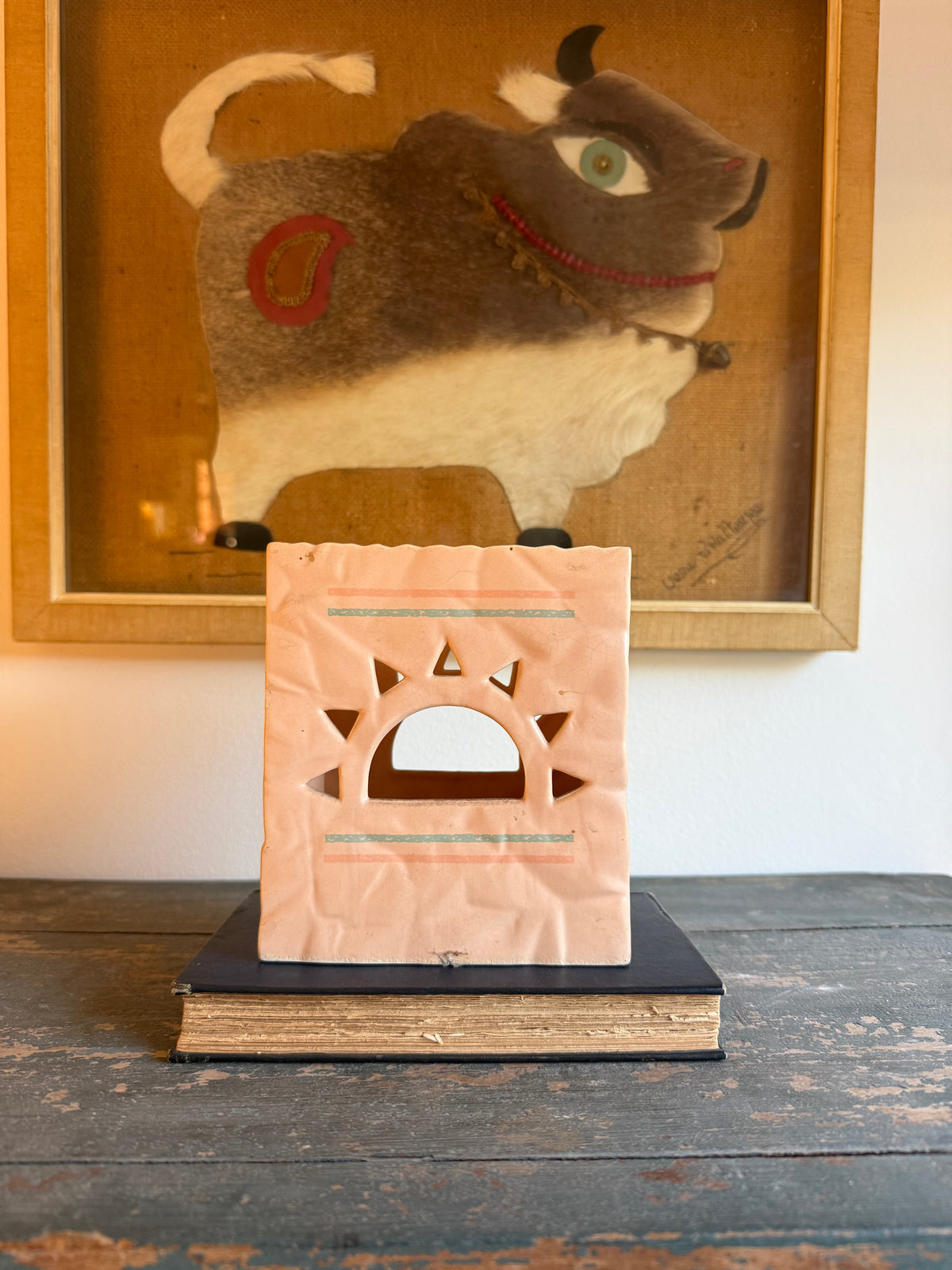 Vintage Treasure Craft Southwest Sun Ceramic Luminary
