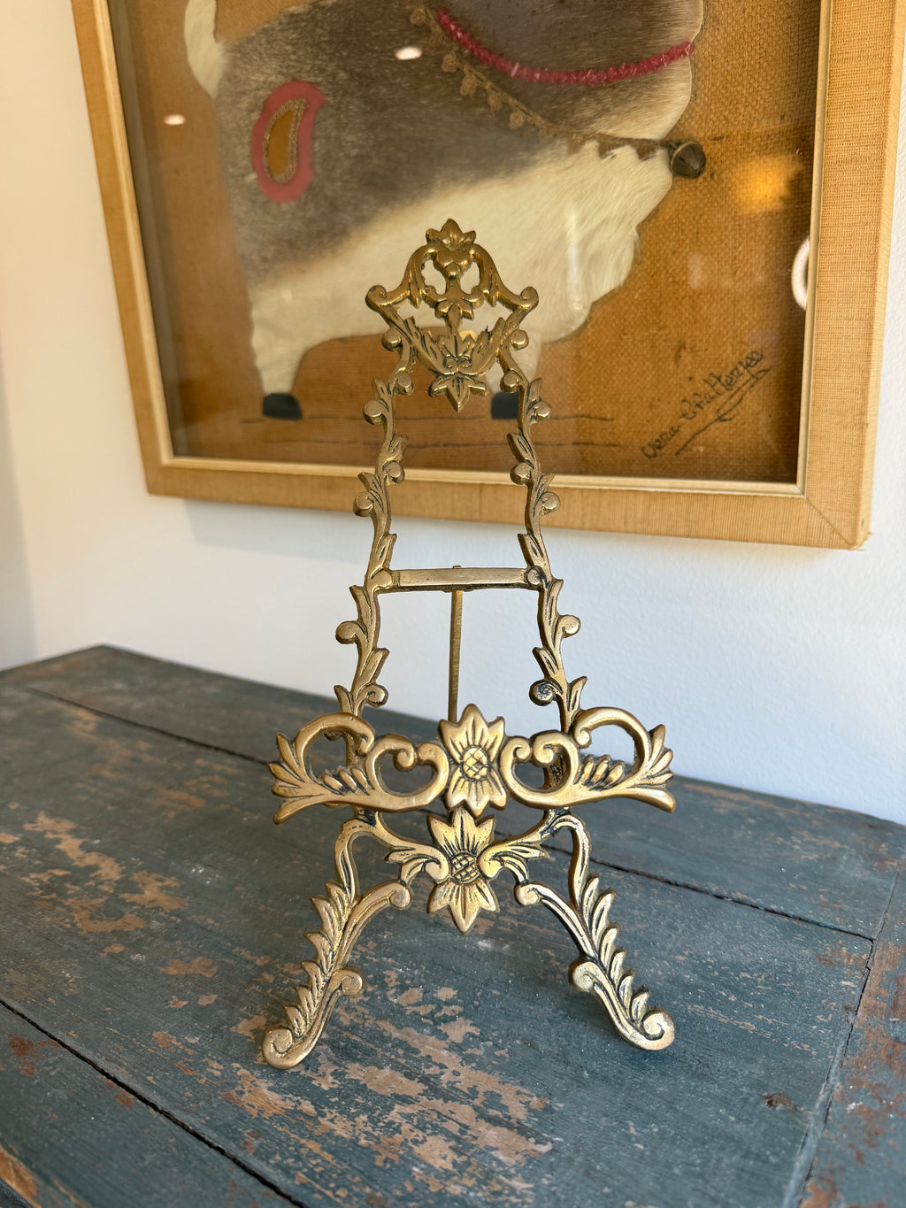 Vintage Spanish Brass Display Easel