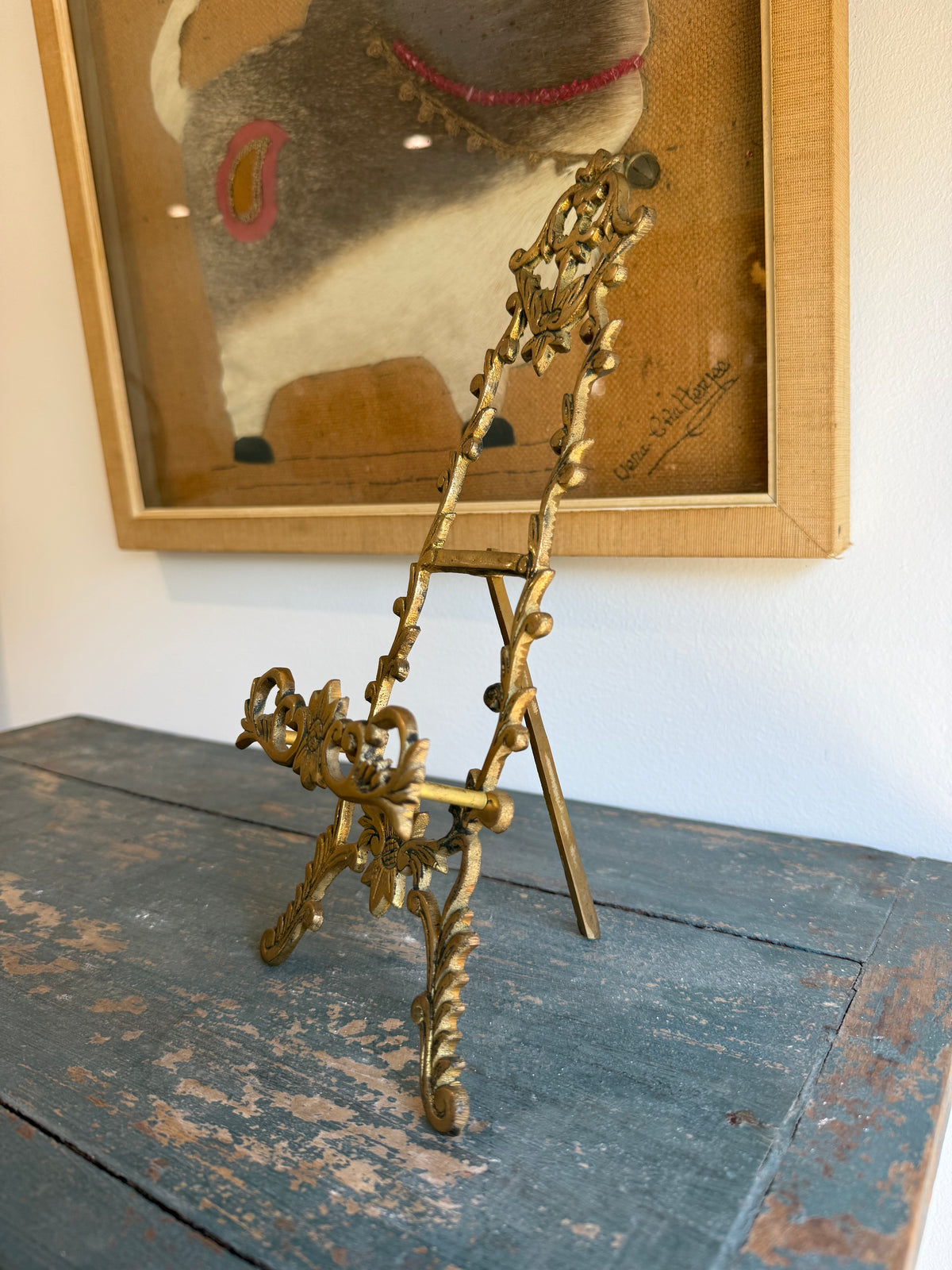 Vintage Spanish Brass Display Easel