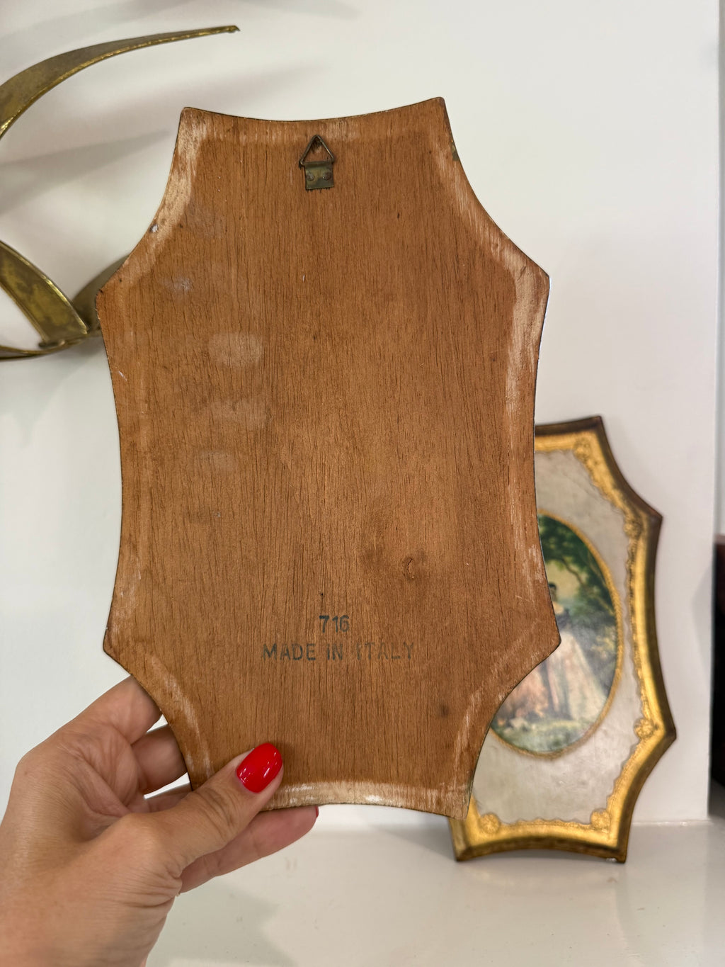 Pair of Vintage Italian Florentine-Style Wall Plaques