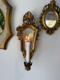 Vintage Florentine-Style Gilt Mirror Candle Sconce