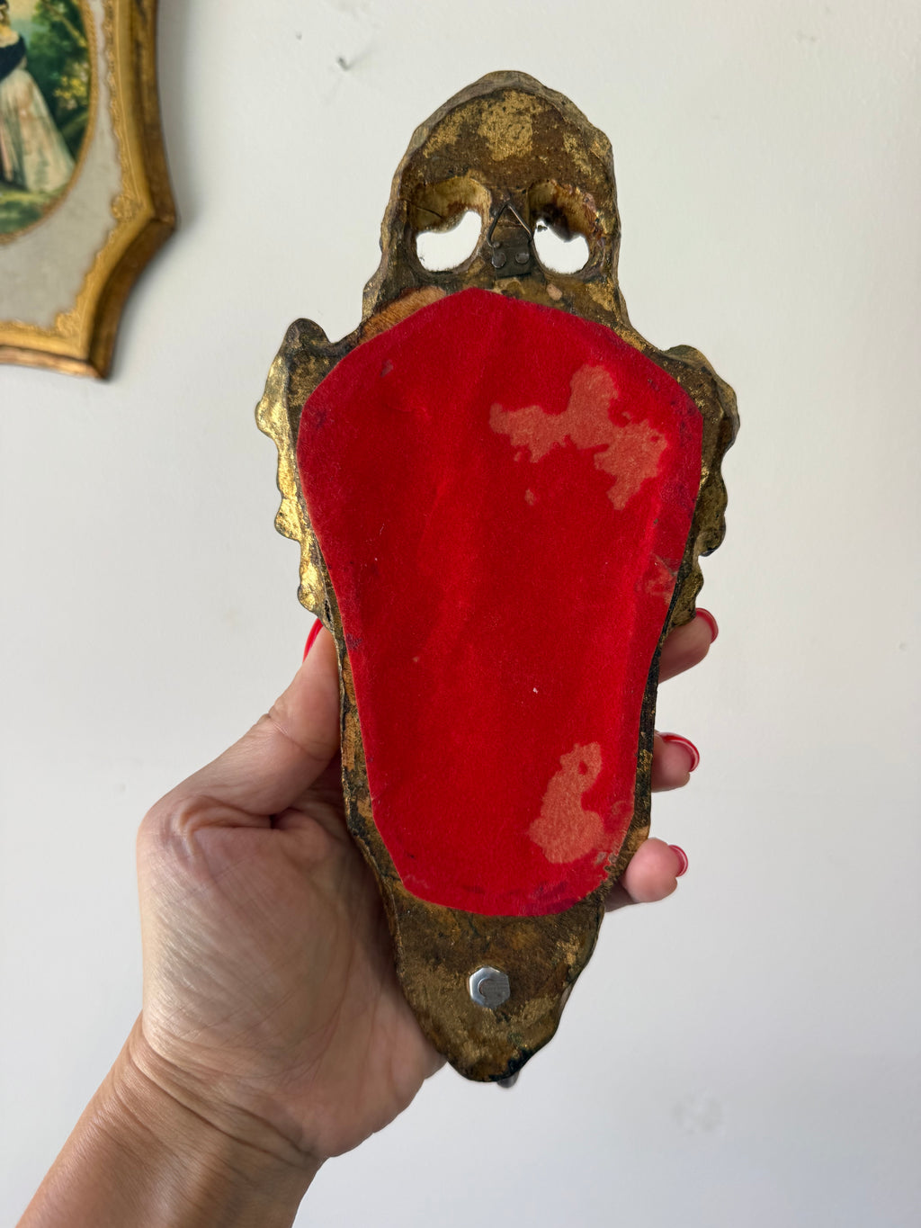 Vintage Florentine-Style Gilt Mirror Candle Sconce
