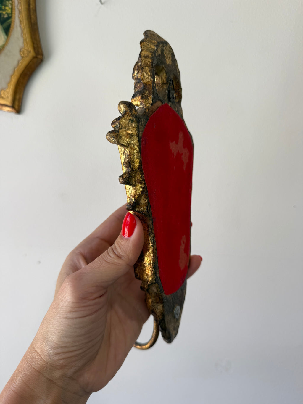 Vintage Florentine-Style Gilt Mirror Candle Sconce