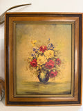Vintage Floral Still-Life Oil Painting
