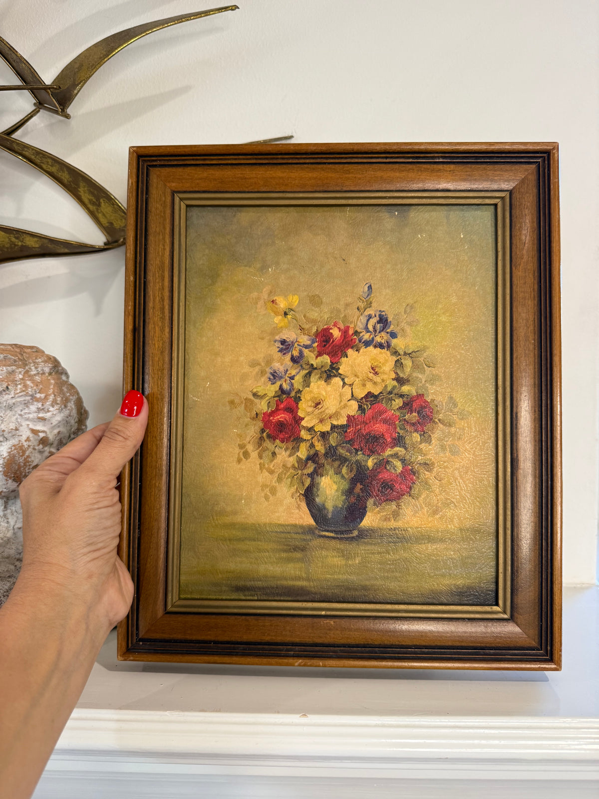 Vintage Floral Still-Life Oil Painting