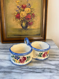 Vintage French Desvres Double Condiment Pot